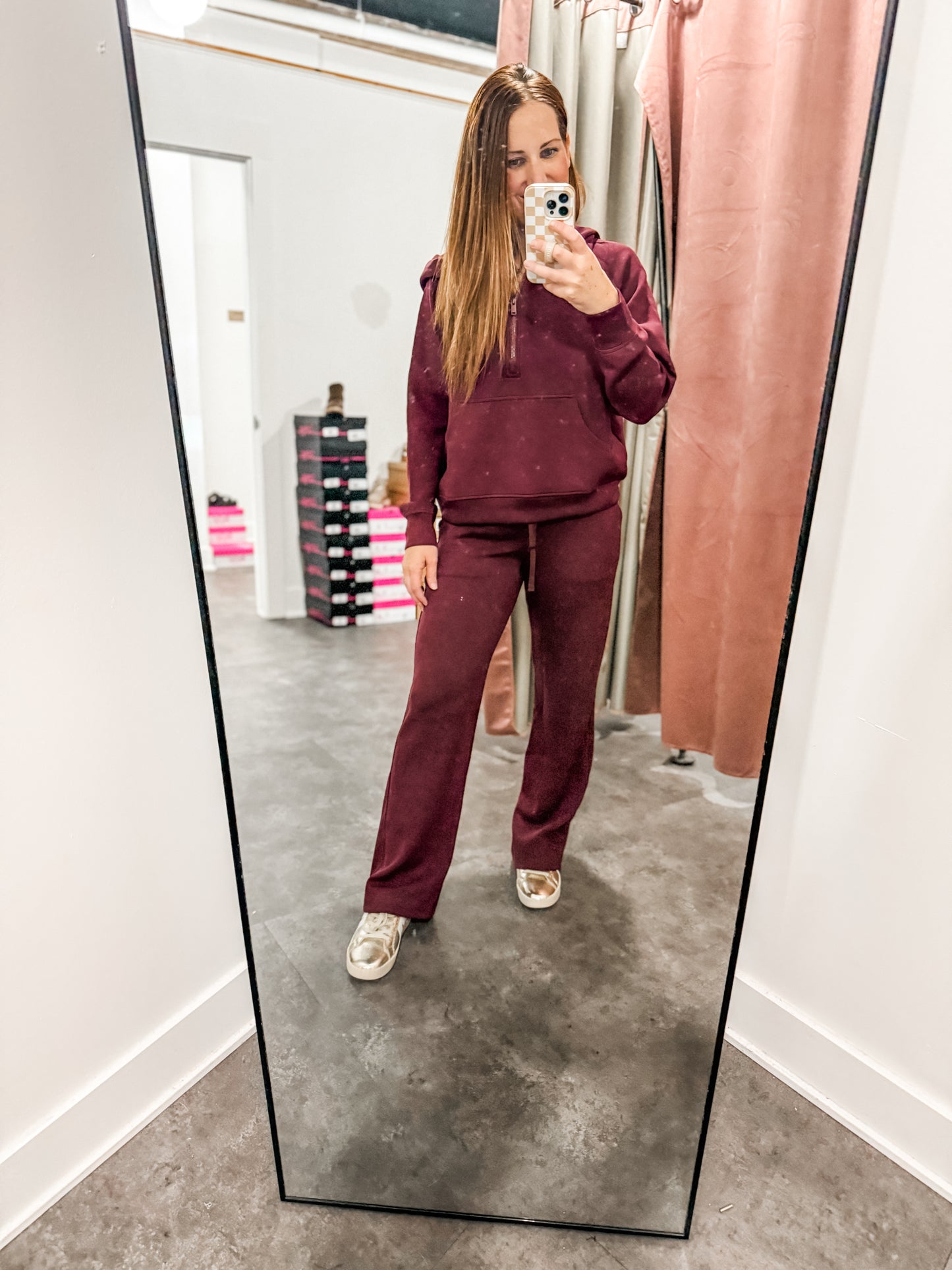 Going for Casual Quarter Zip Burgundy