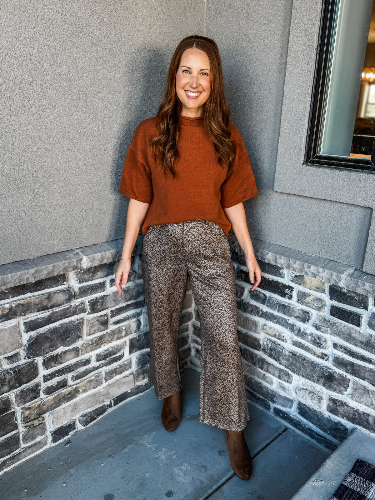 The Collins Mockneck Sweater Rust