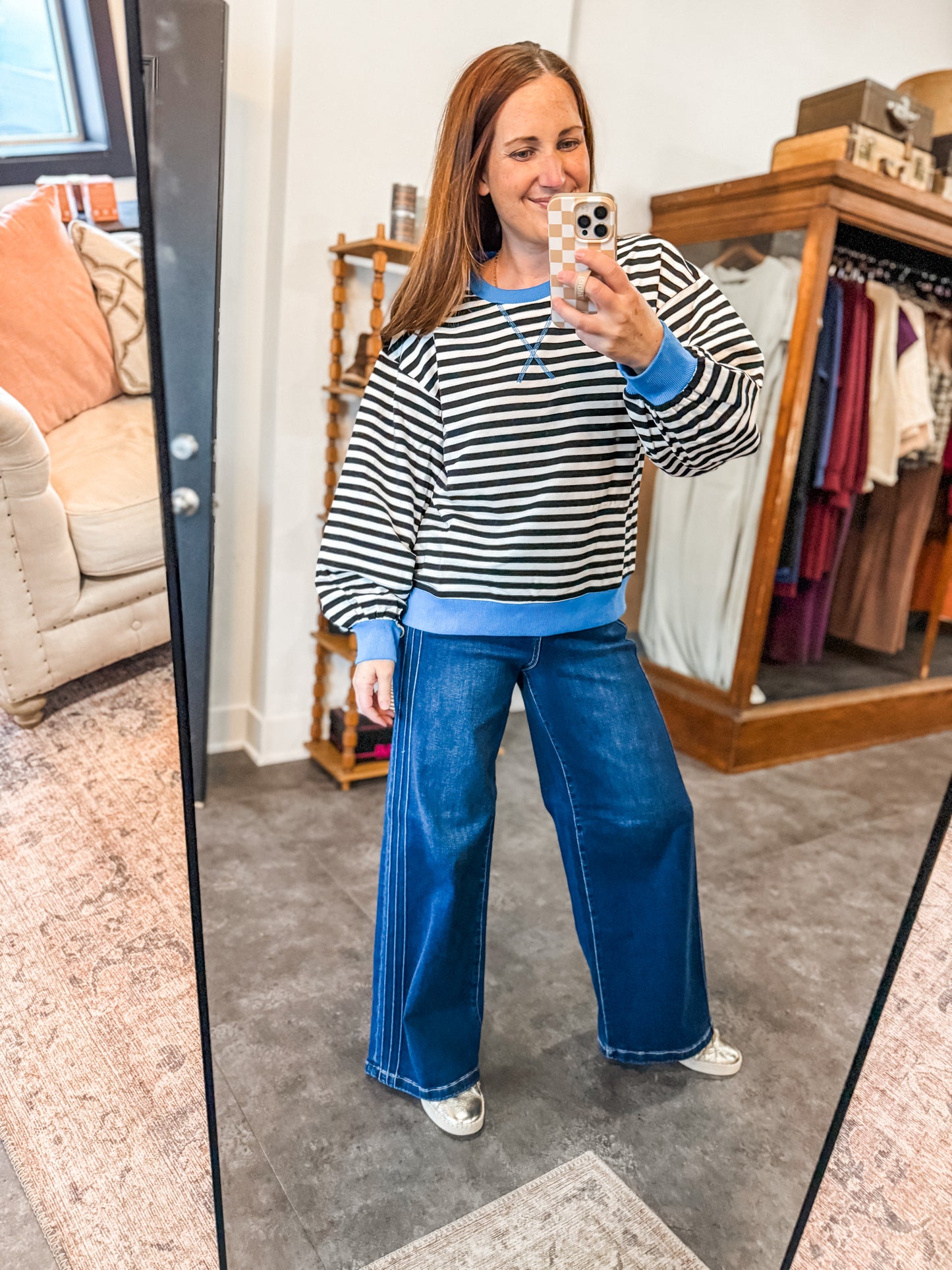 Game On Sweatshirt Ivory/Blue