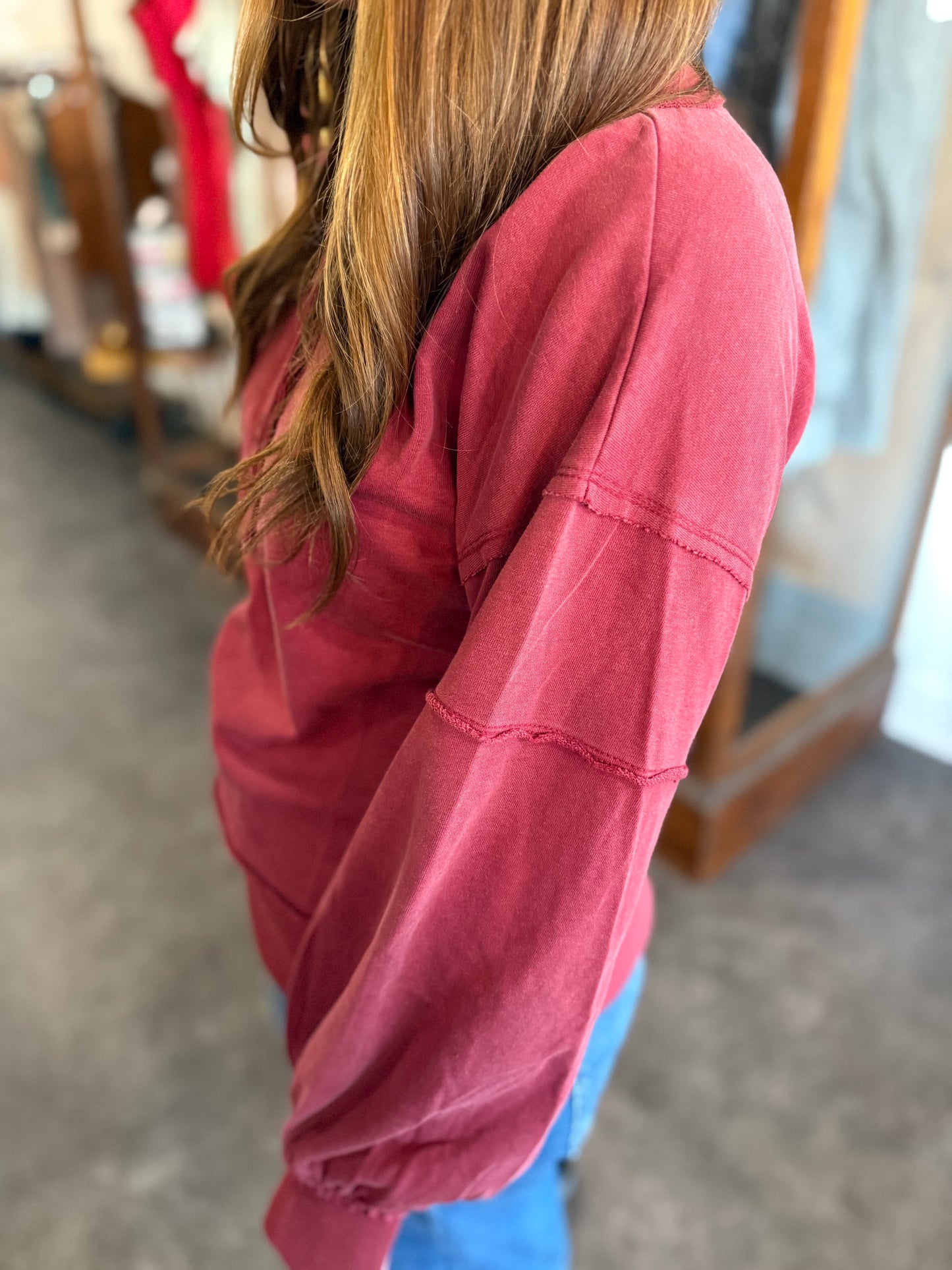 Everyday is Good Henley Crimson