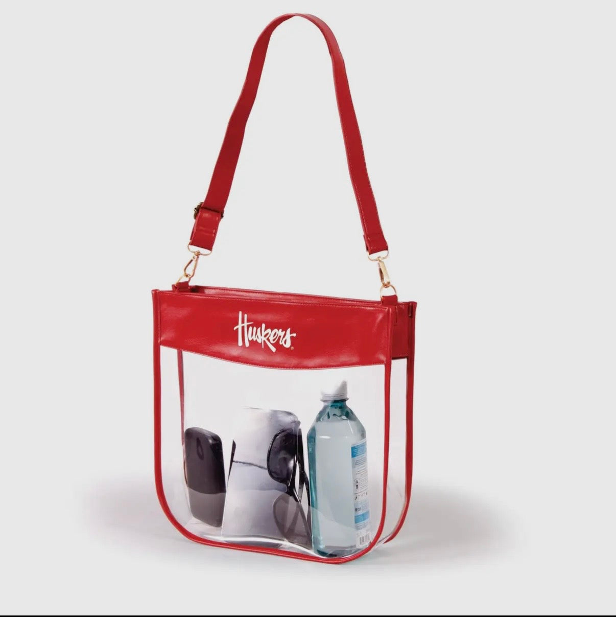 Nebraska Clear Zipper Tote Purse