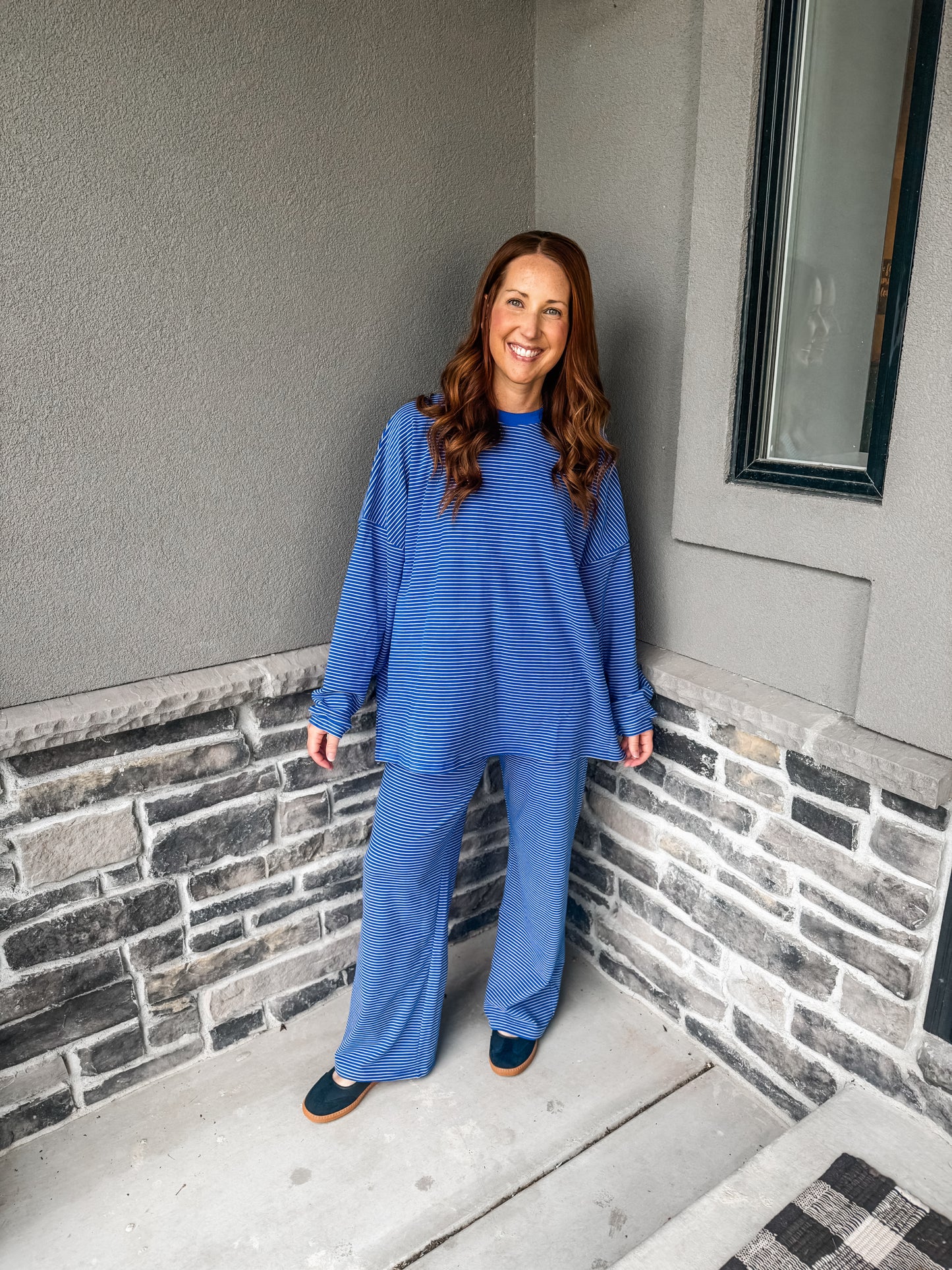 Cozy Weekend Pants Royal Stripe