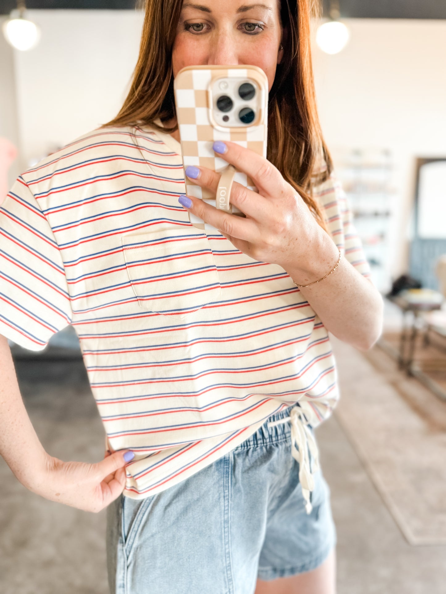 Time of My Life T Blue/Red Stripe