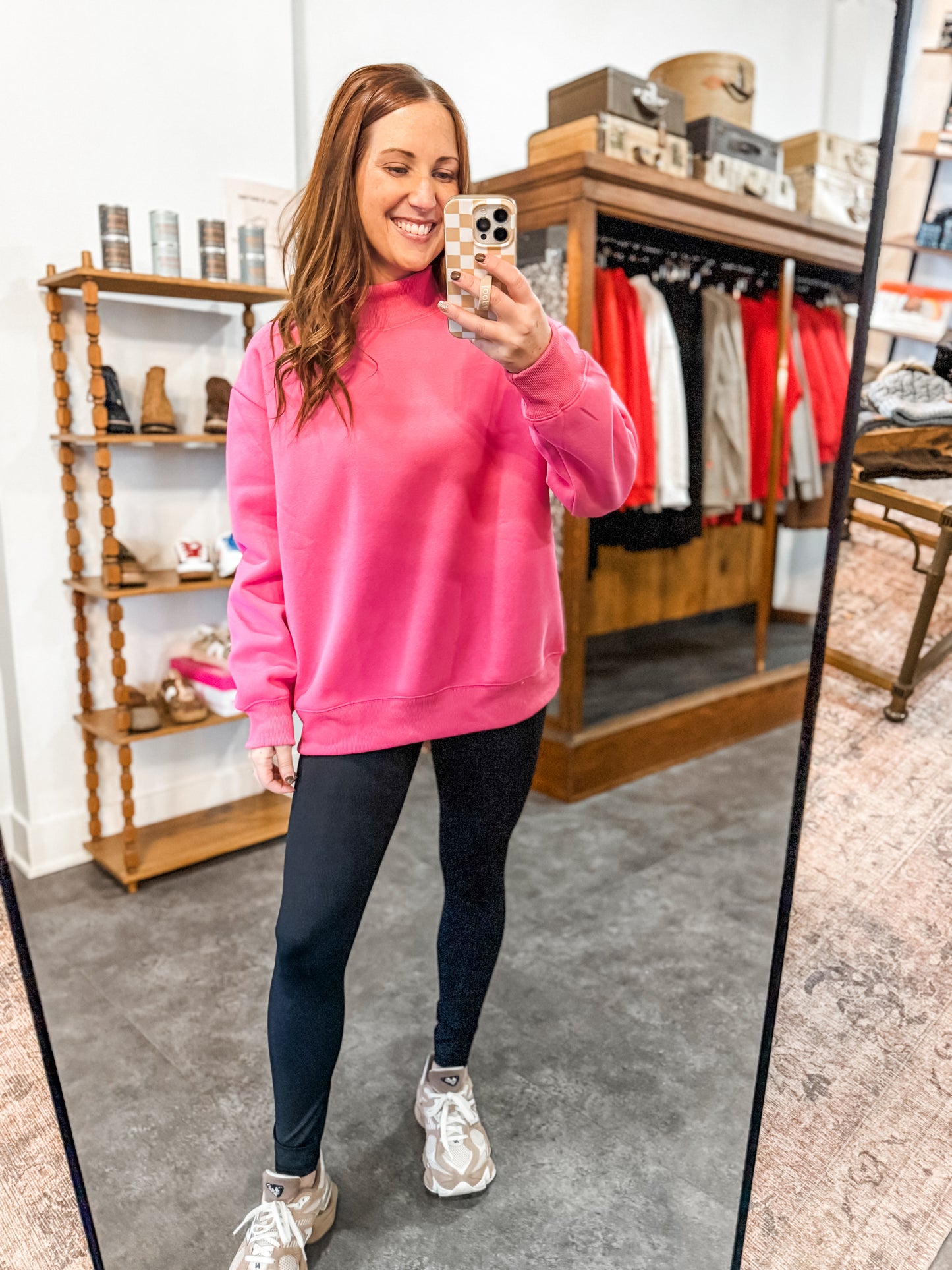 Mock Neck Sweatshirt Pink