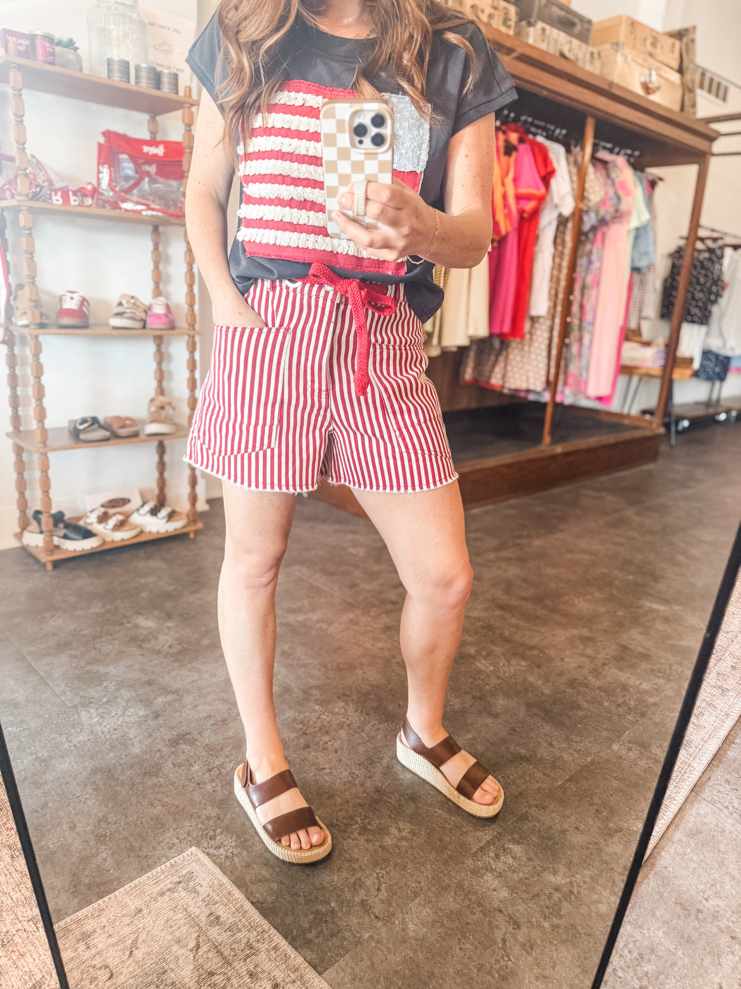 Casual Best Shorts Red Stripe