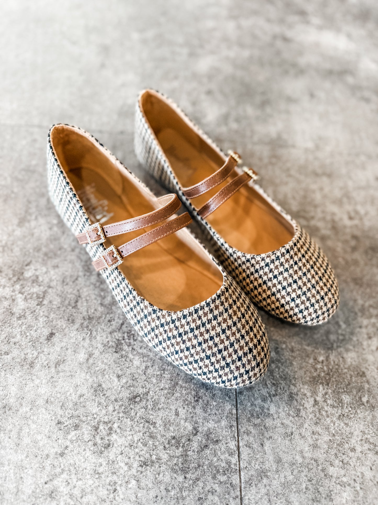 Corky’s Own It Black/Tan Houndstooth Flats
