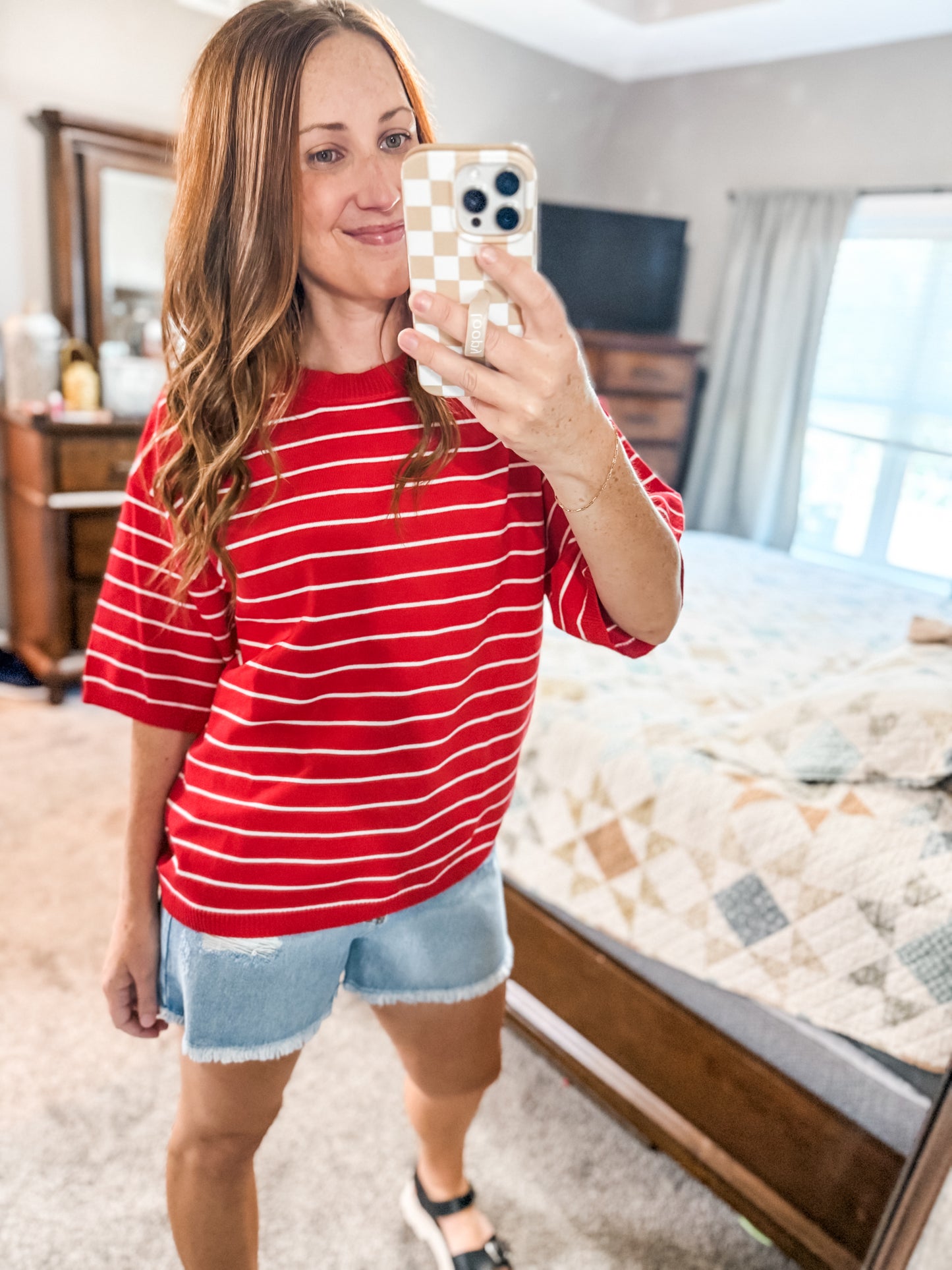 Stripes For Days Sweater Red/White