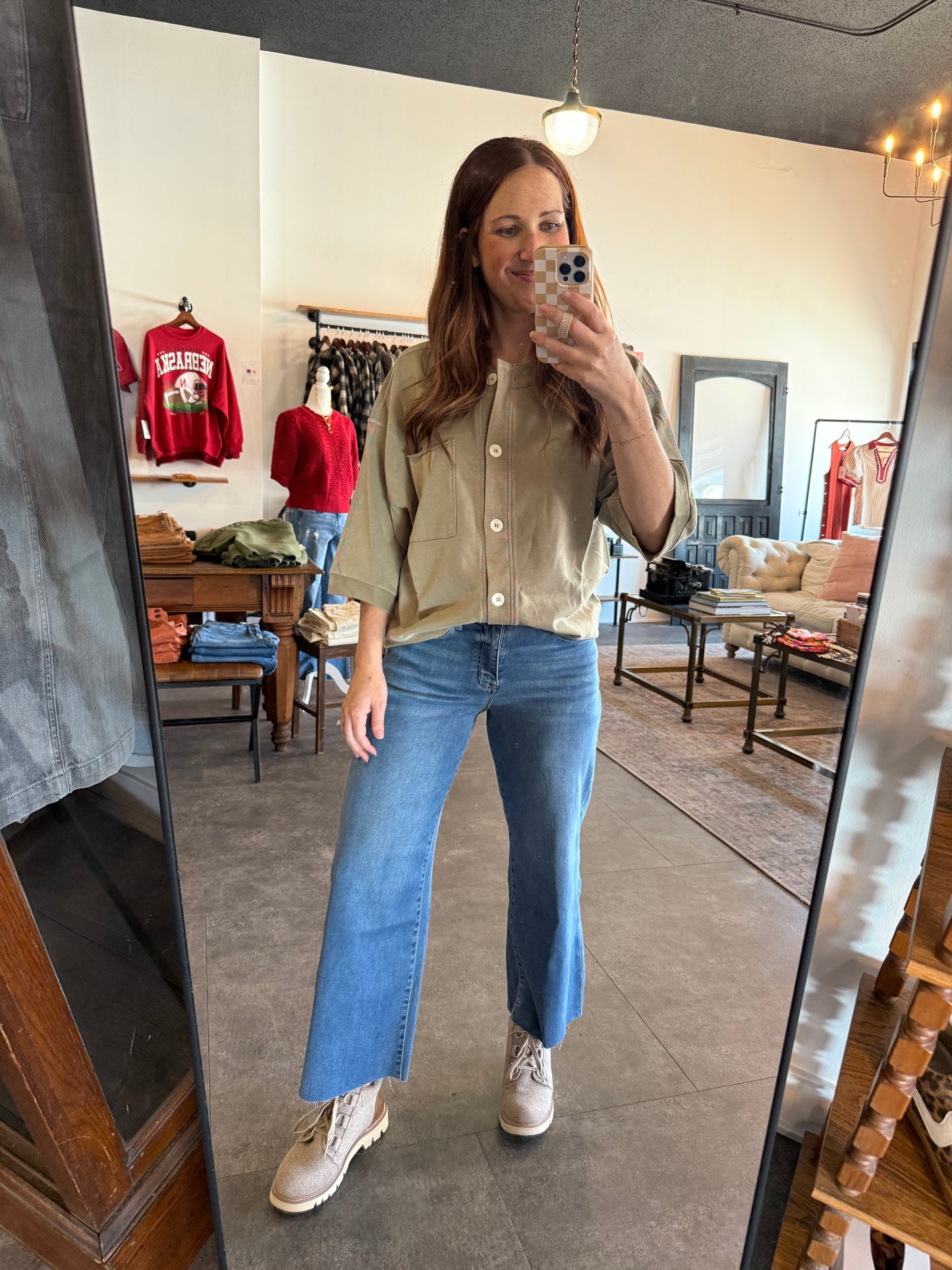 Doing My Casual Thing Shirt Olive