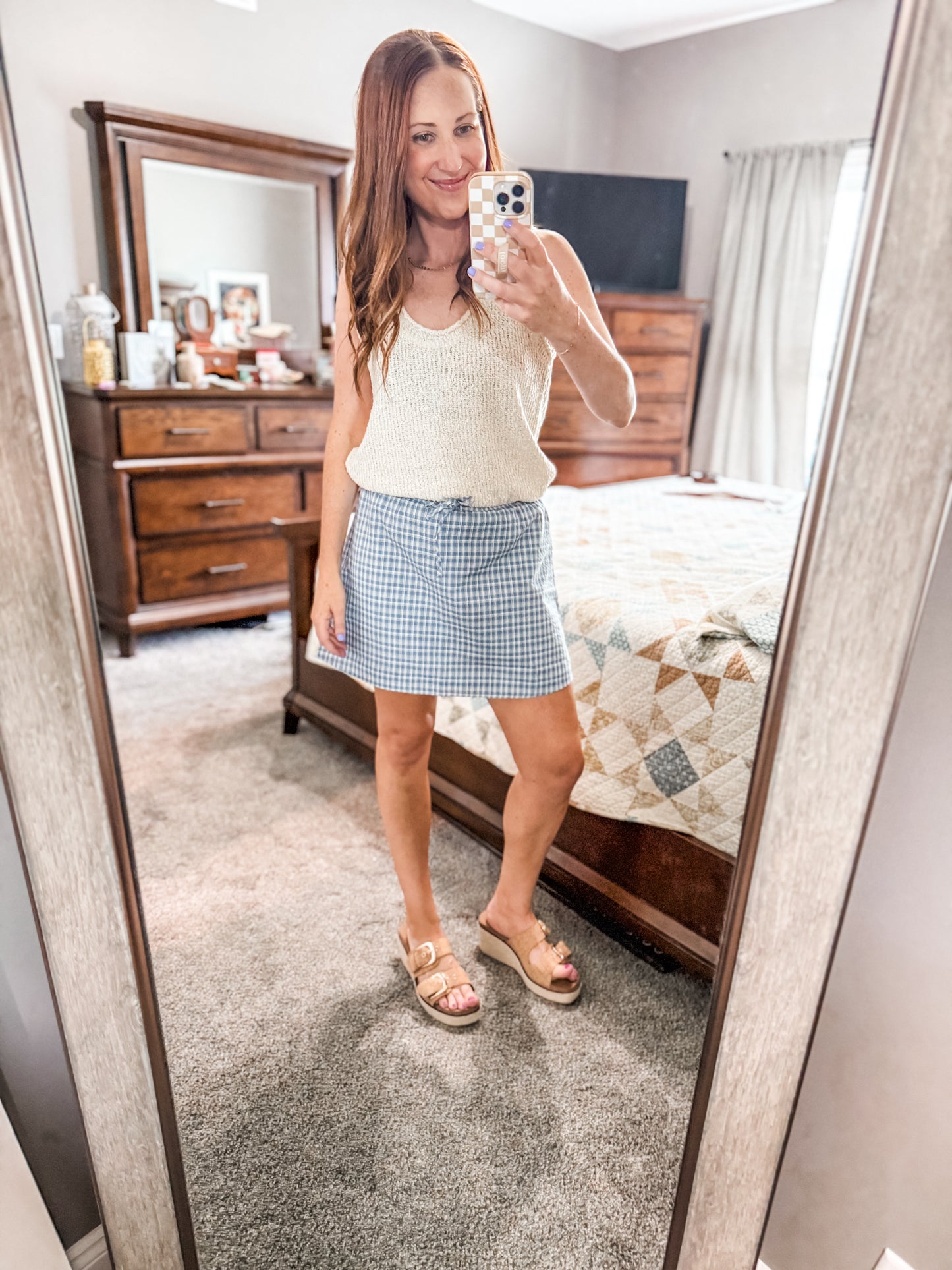 Pleasantly Plaid Skirt Blue