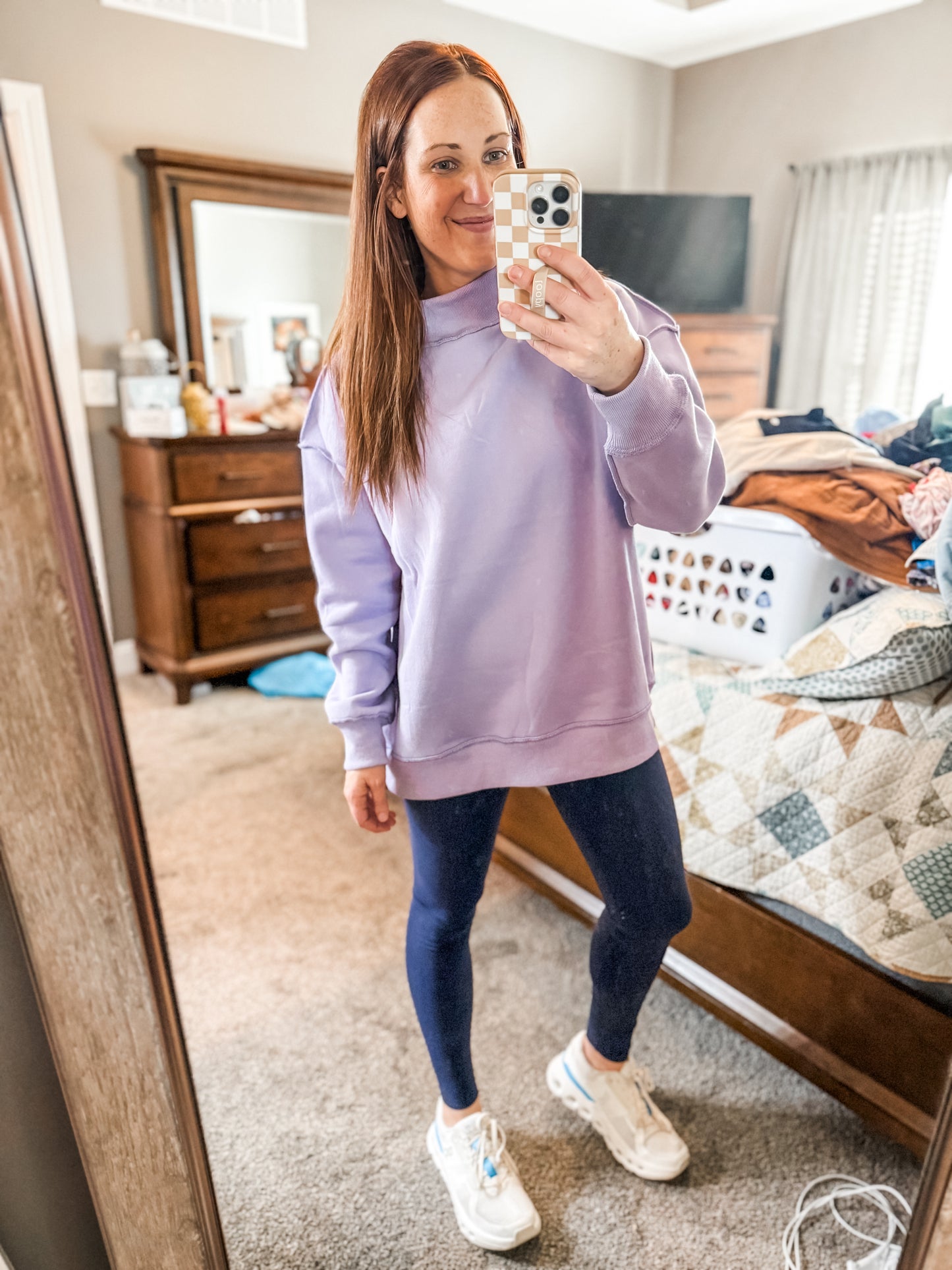Mock Neck Sweatshirt Purple