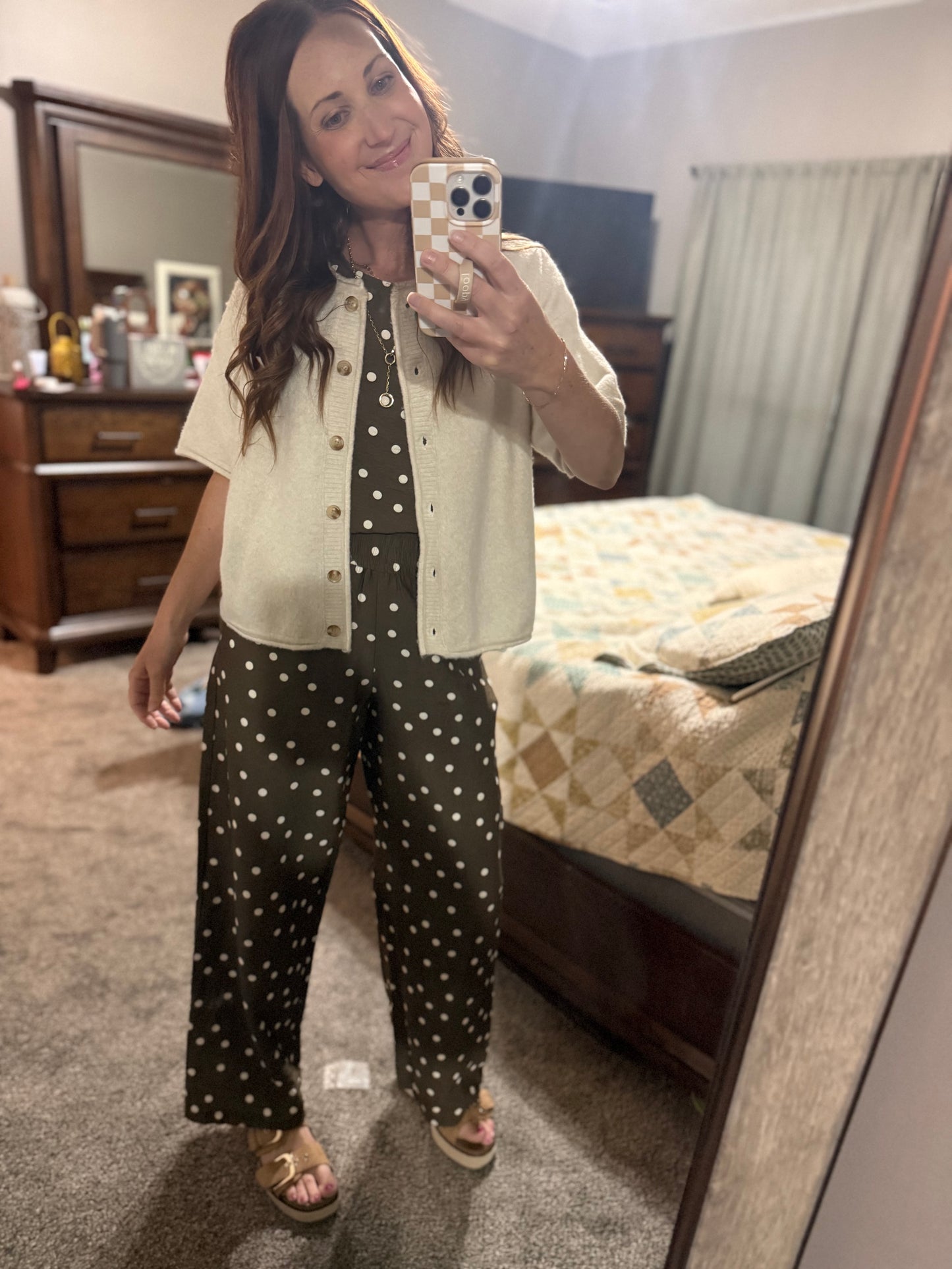 The Blaire Button Up Sweater Oatmeal