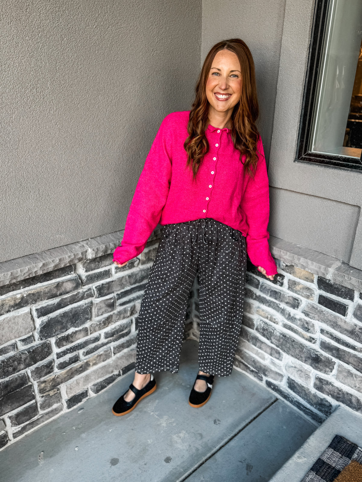 Dot and Cozy Pants Gray