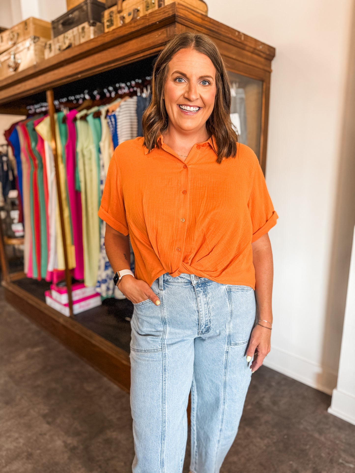Casual Girl Shirt Orange