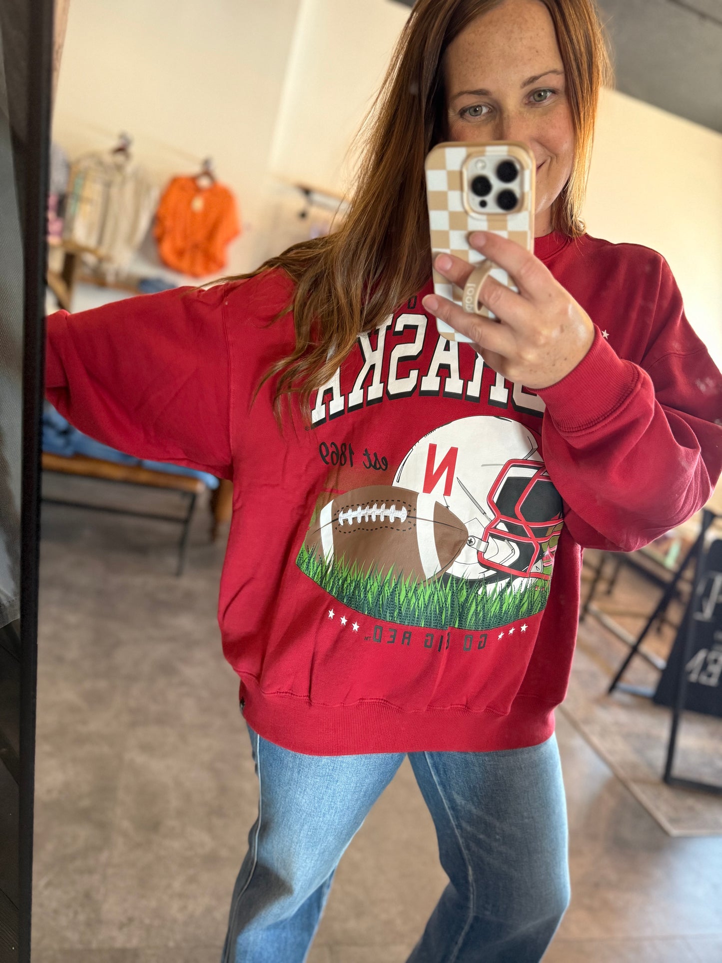 Nebraska Red Malone Helmet Crew-Restocked!