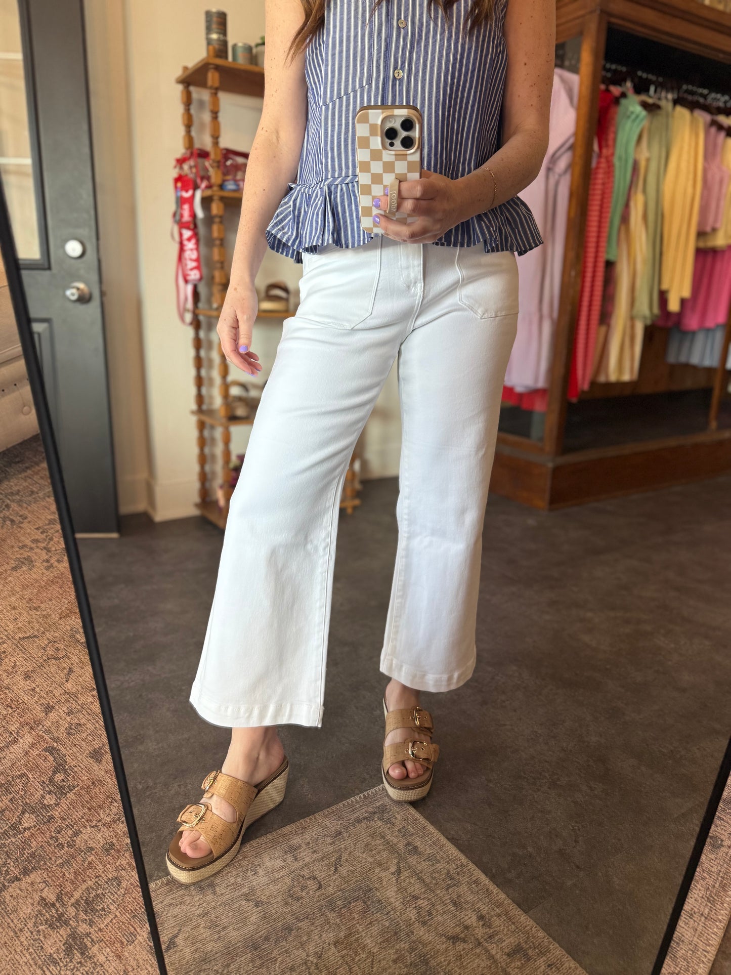 Mica White Cropped Denim