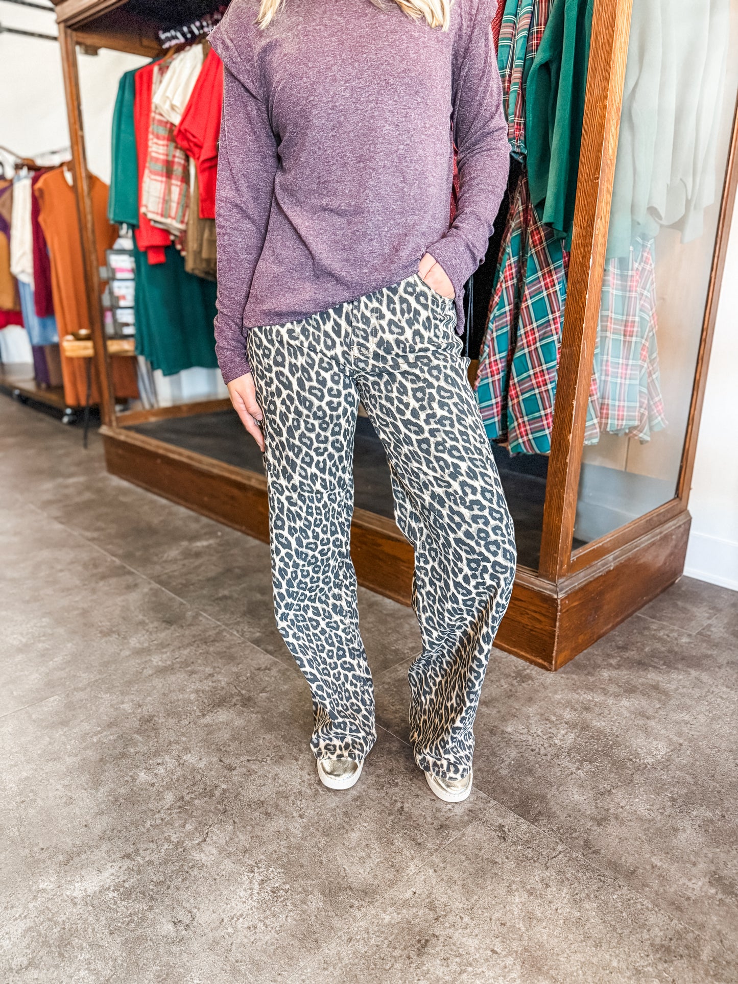 Vervet Hi Rise Leopard Jeans