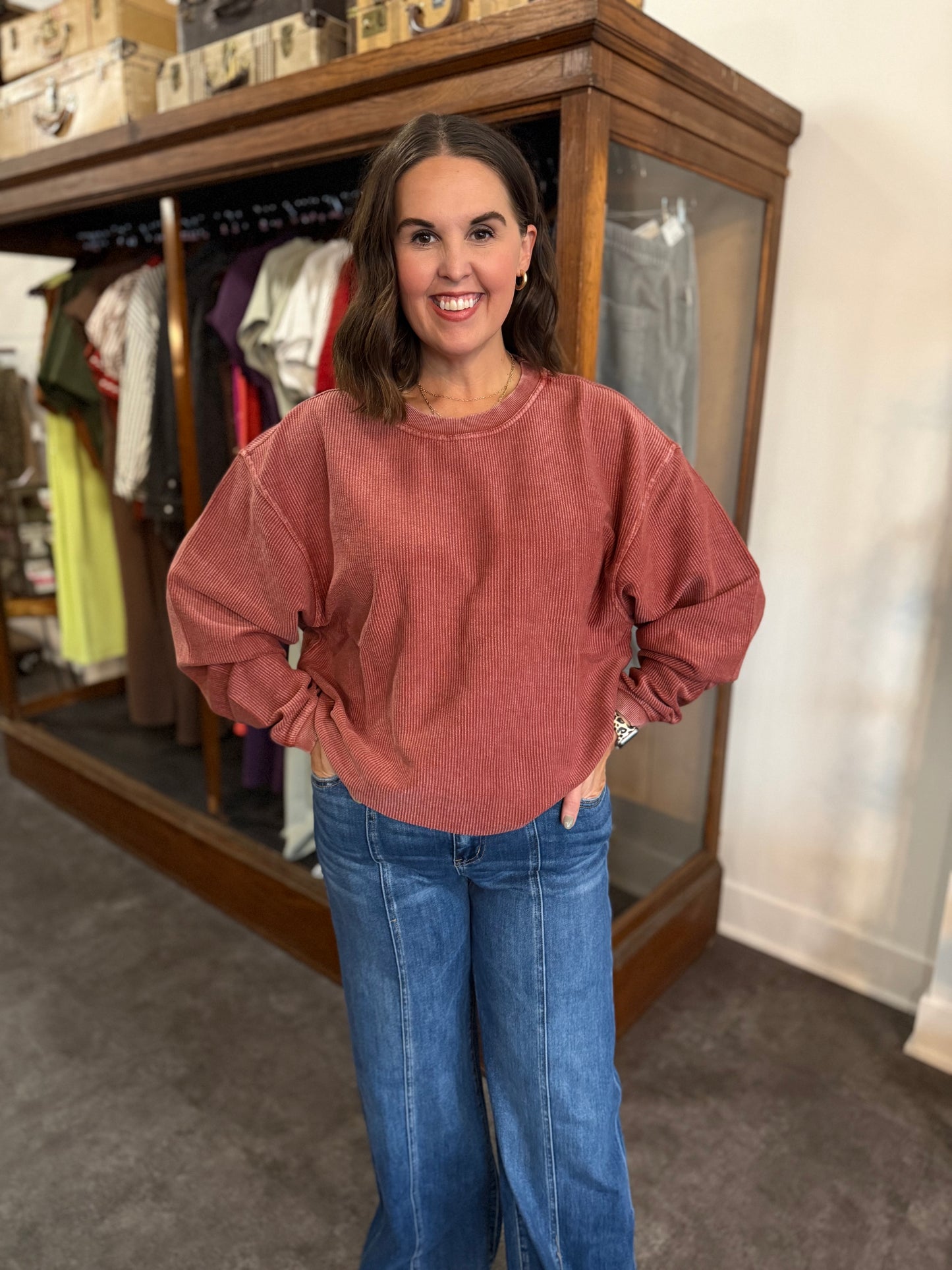 Fired Brick Corded Crew