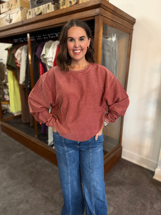 Fired Brick Corded Crew