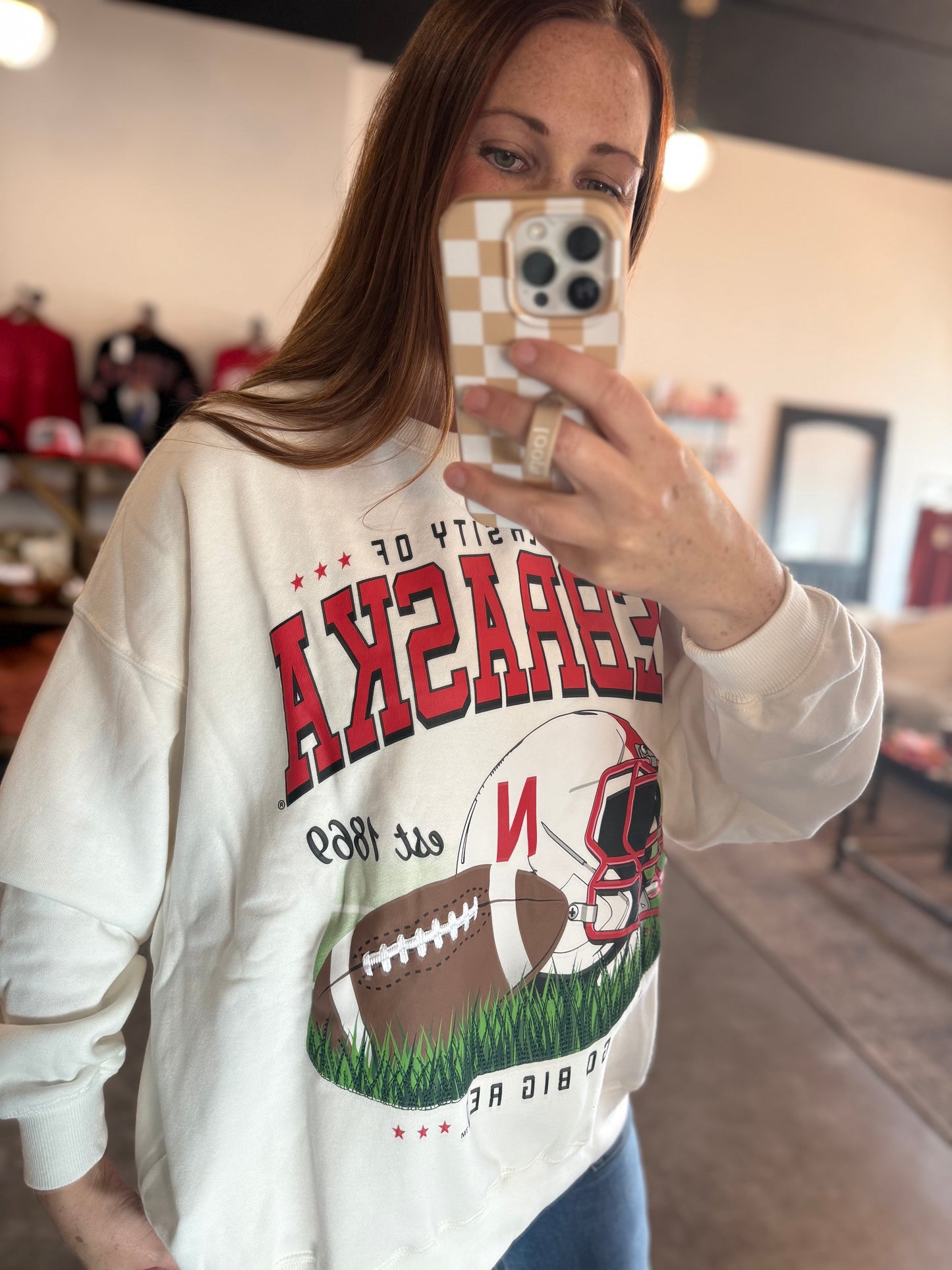 Nebraska White Malone Helmet Crew