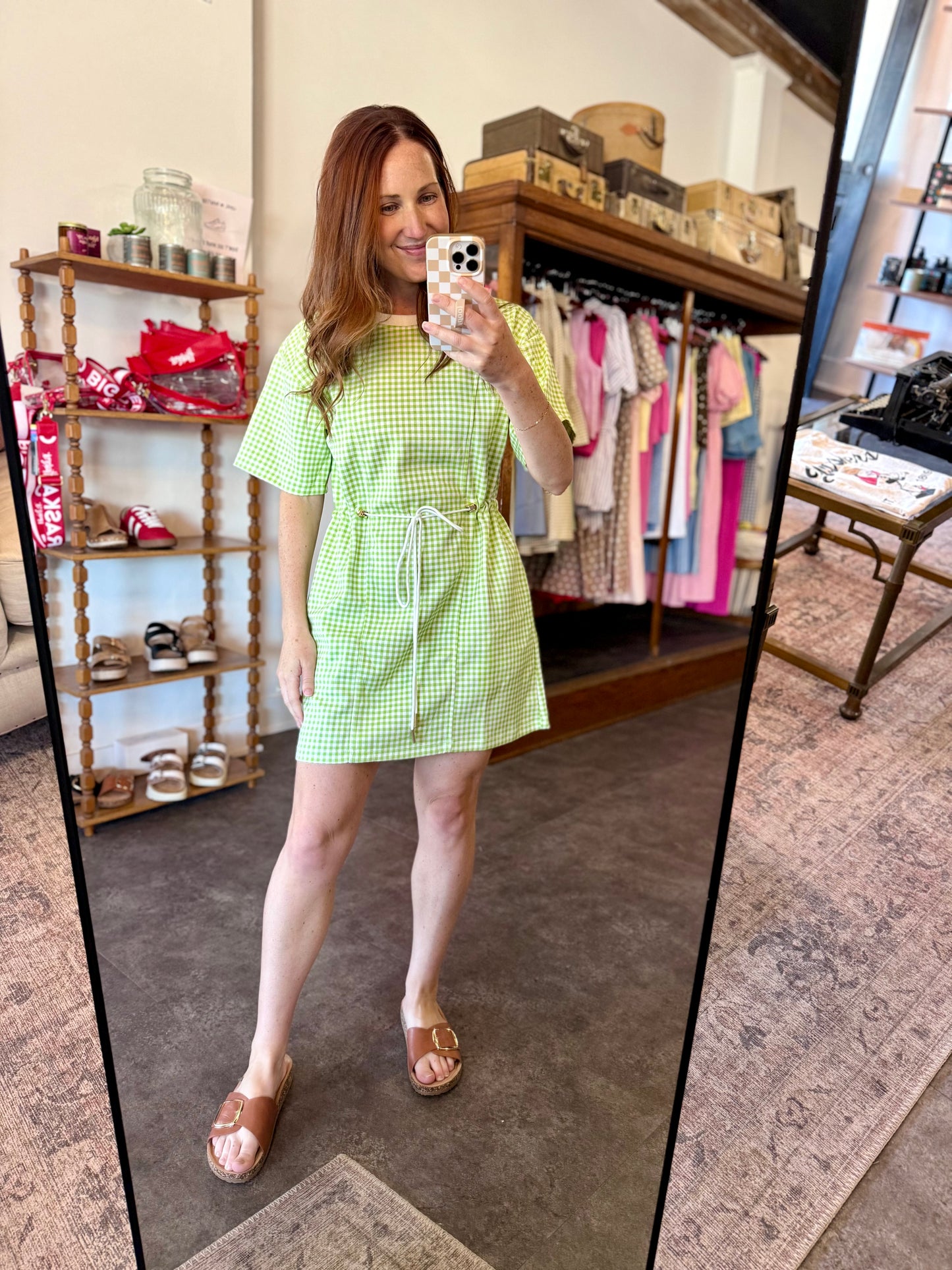 Going for Green Gingham Dress