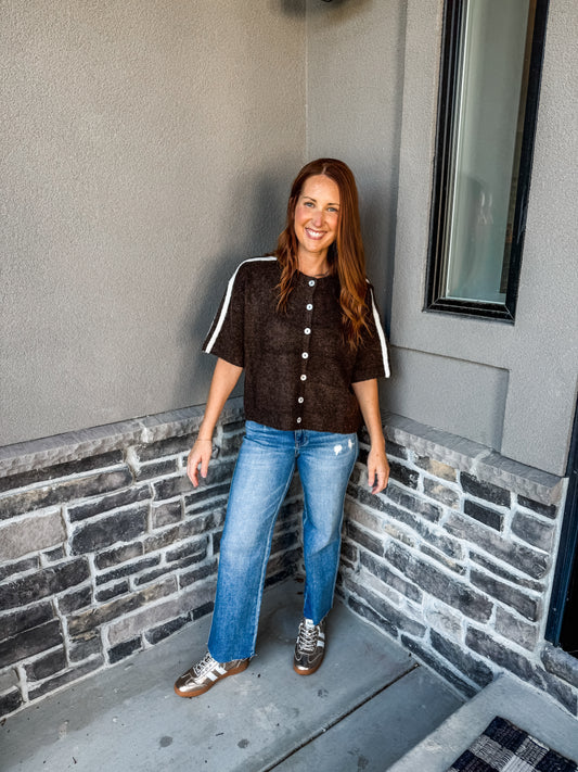 Feeling Sporty Cardigan Brown