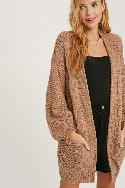 Mushroom Chunky Knit Cardigan