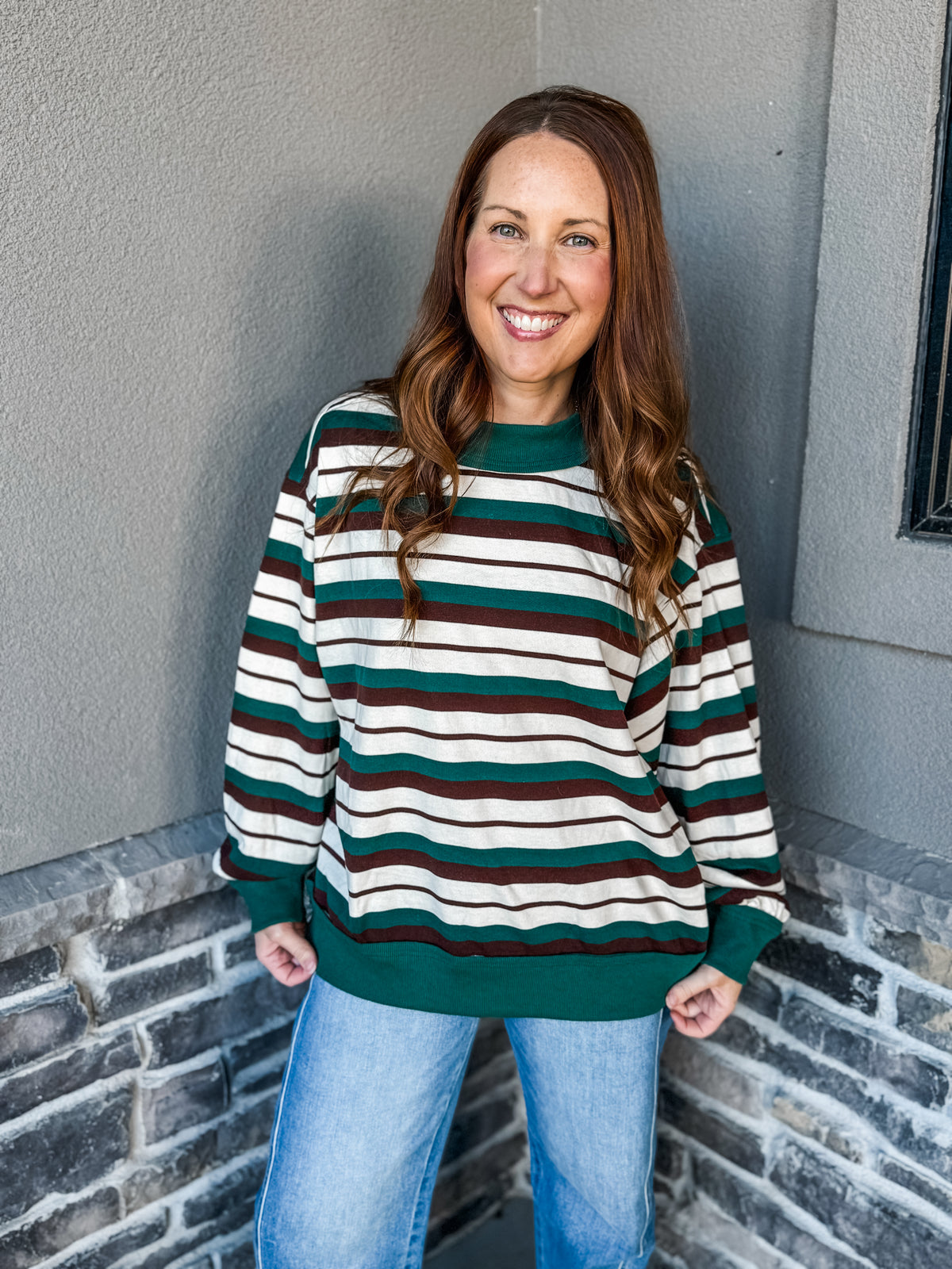 That Stripe Life Mockneck Green
