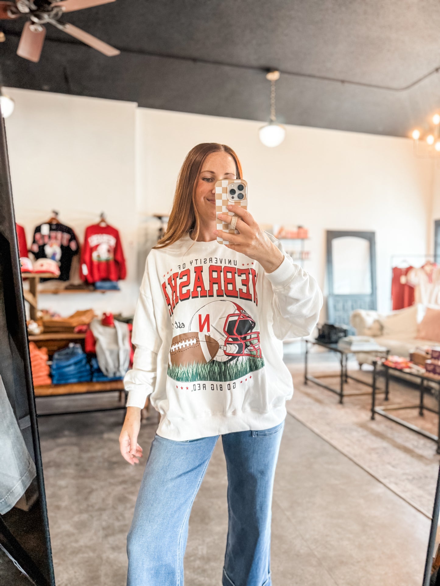 Nebraska White Malone Helmet Crew
