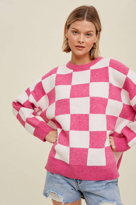 Checkmate Sweater Pink