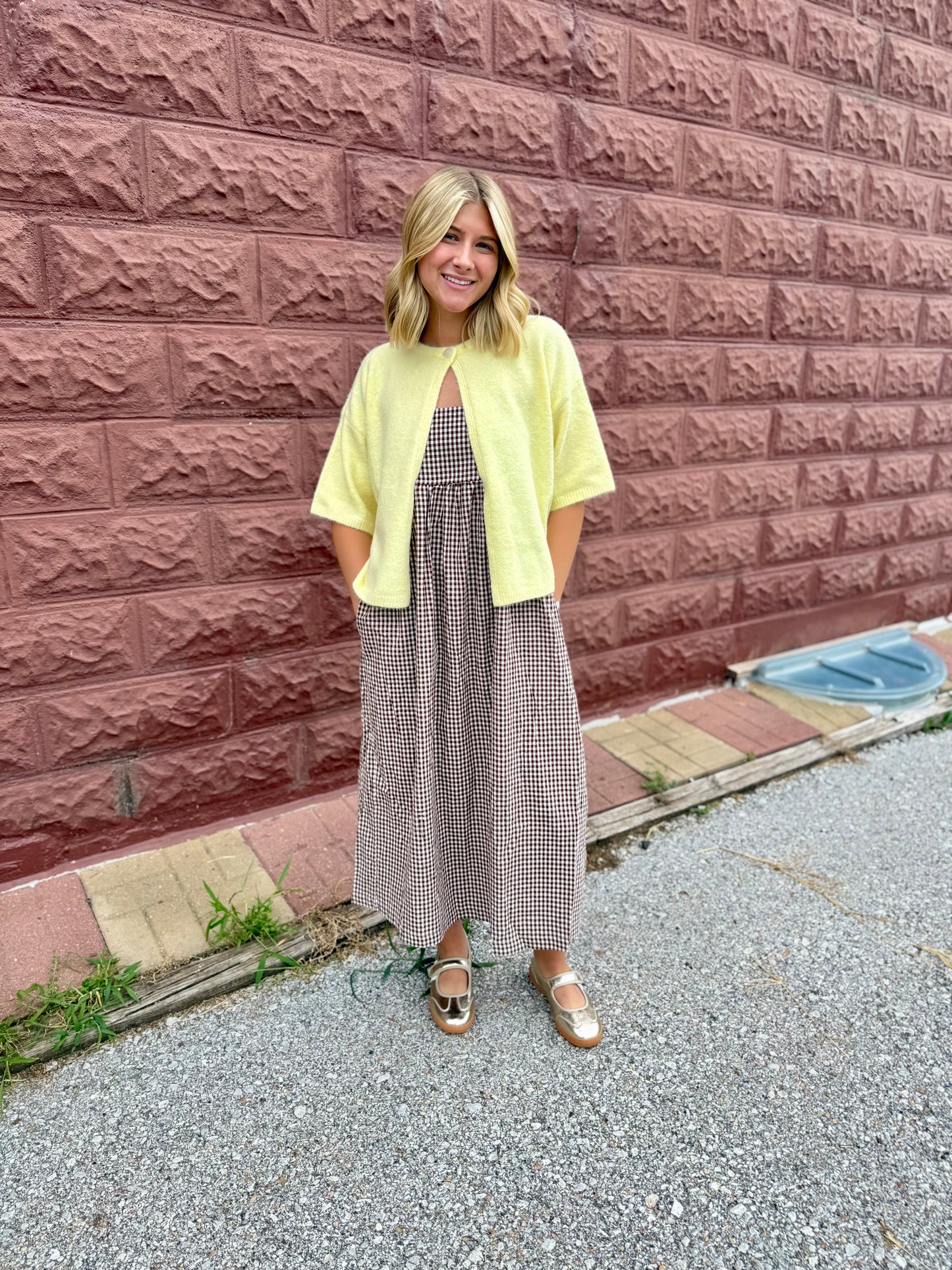 Elevated Espresso Gingham Dress
