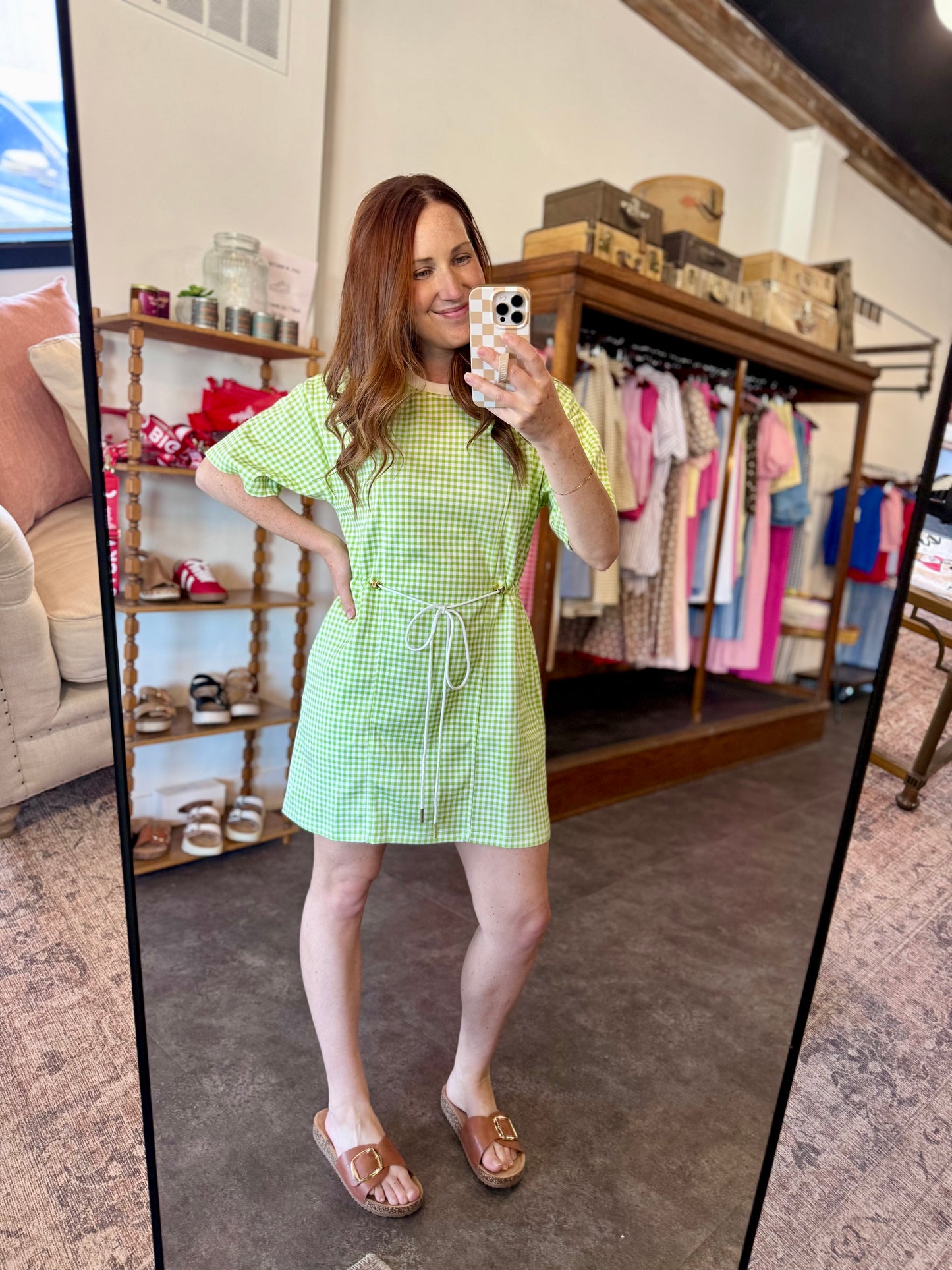 Going for Green Gingham Dress