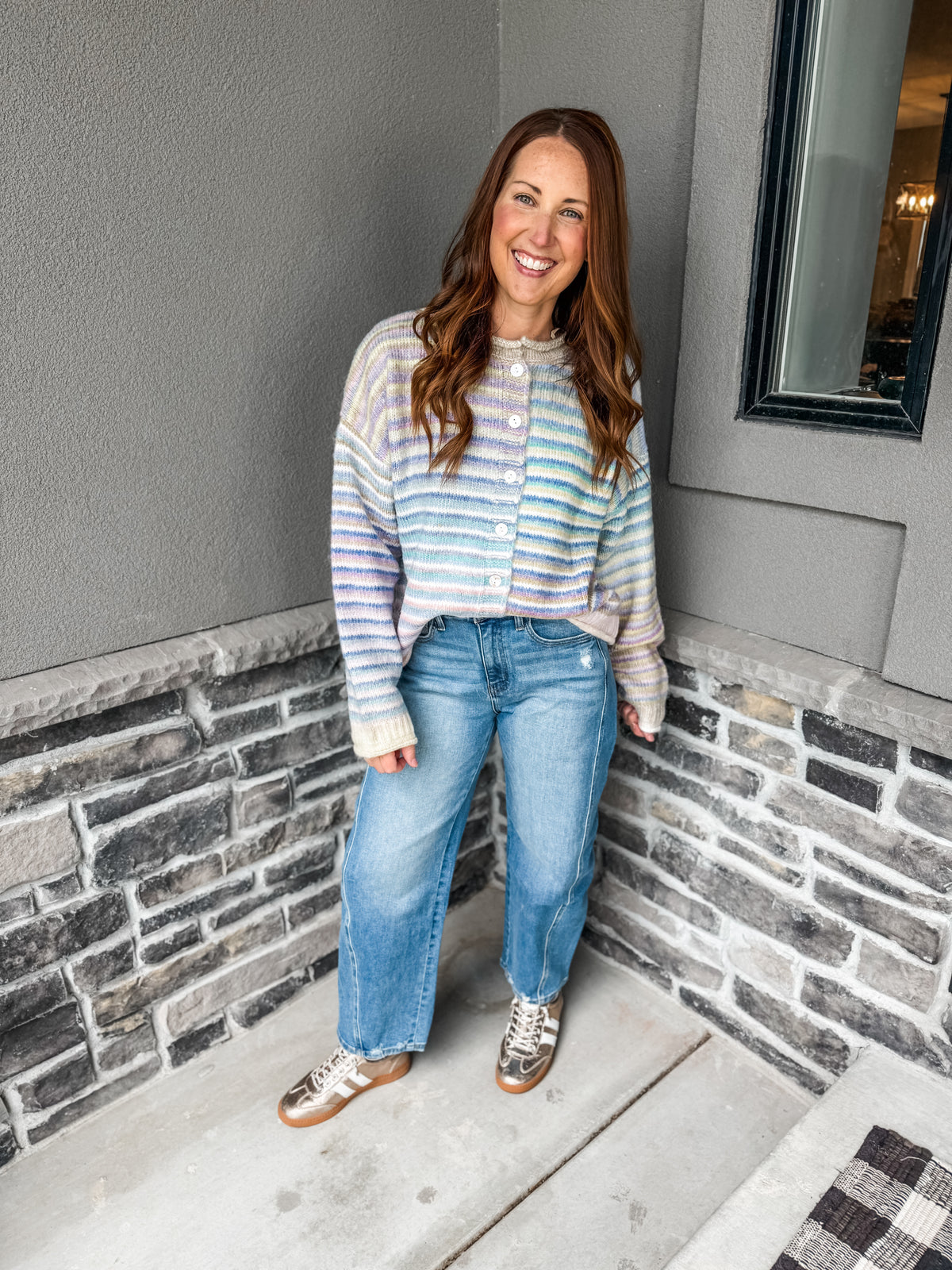 Rainbow Burst Sweater Lime Mix