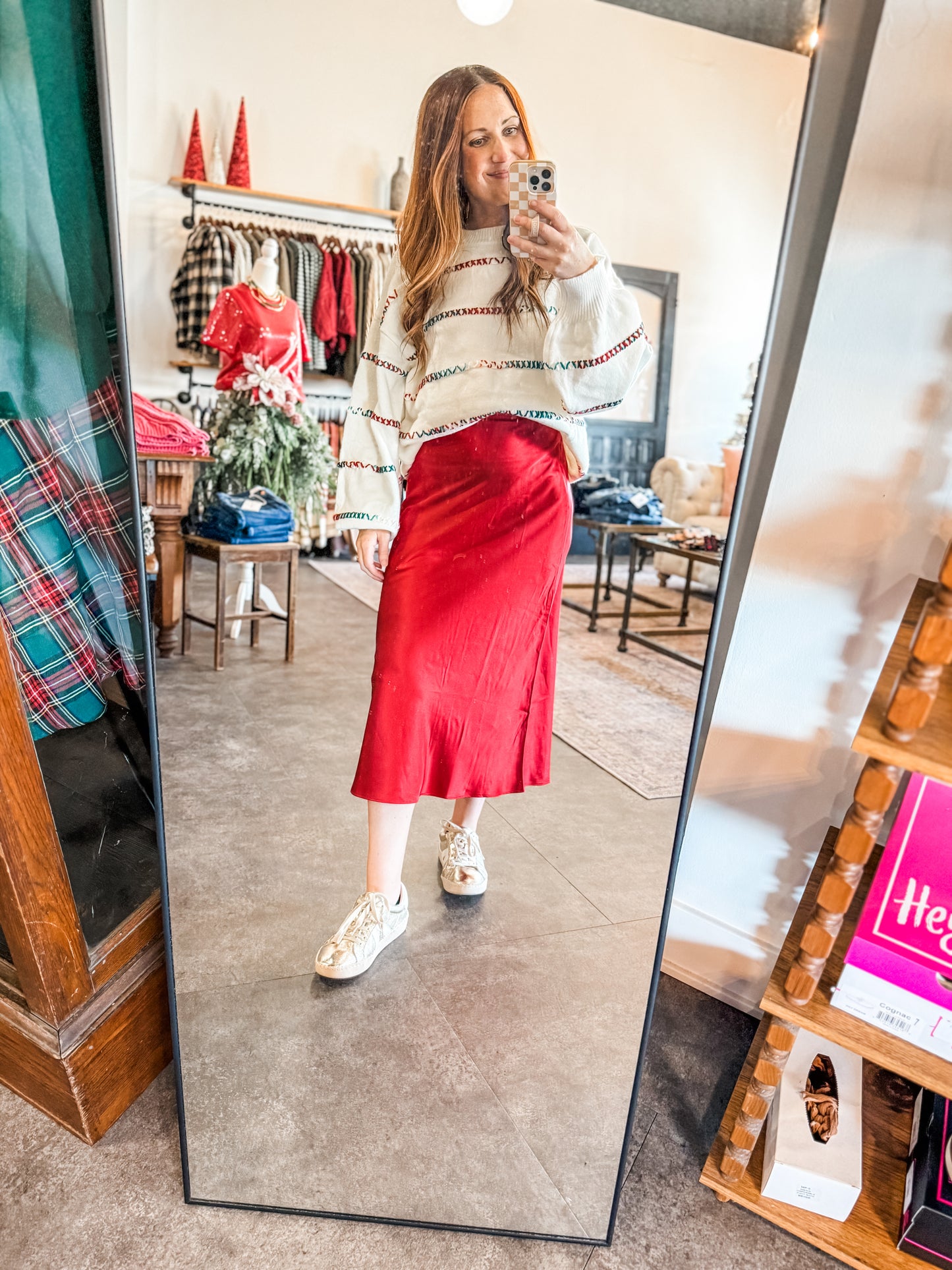 Merry Mistletoe Skirt Red