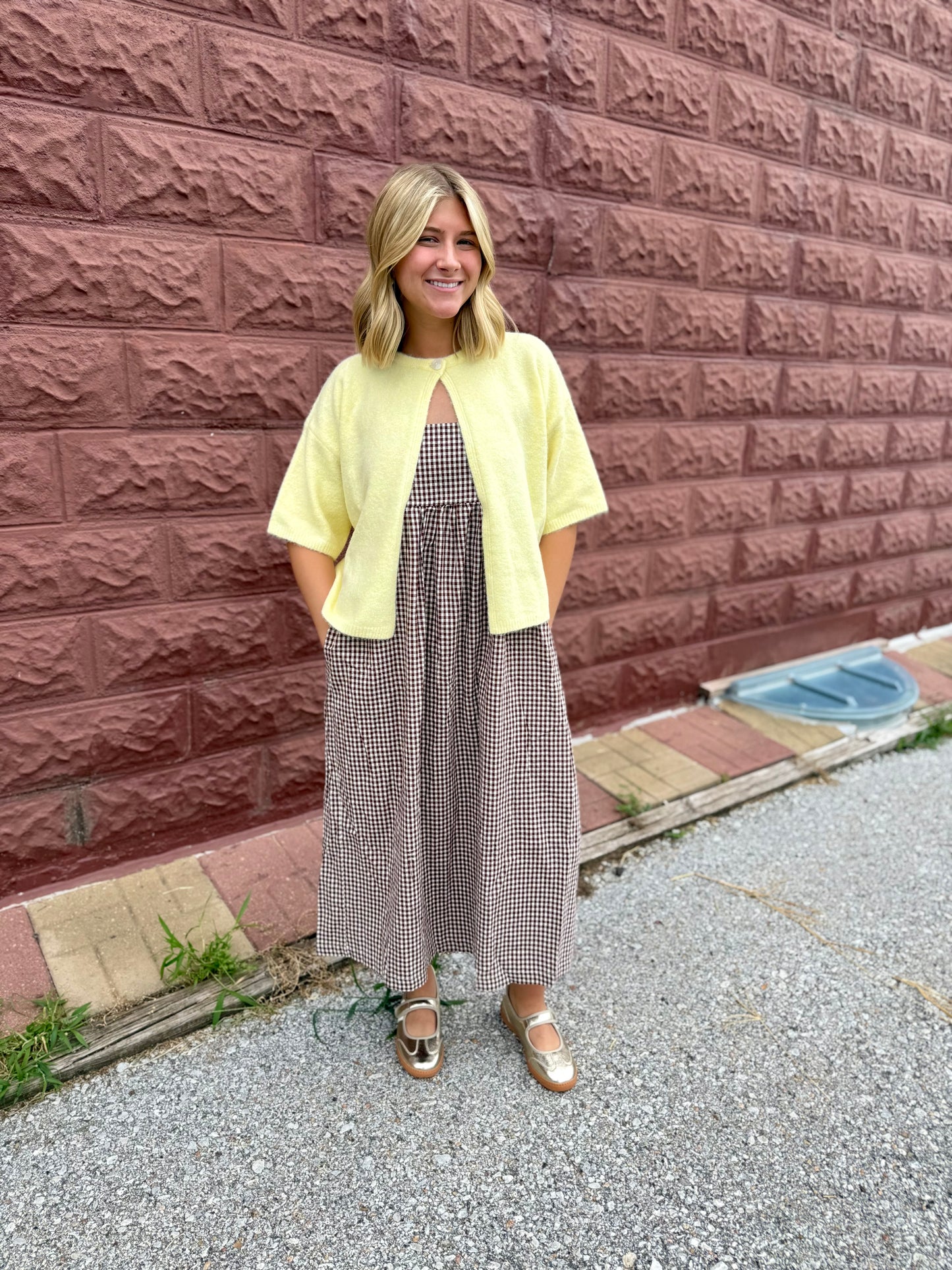 Elevated Espresso Gingham Dress