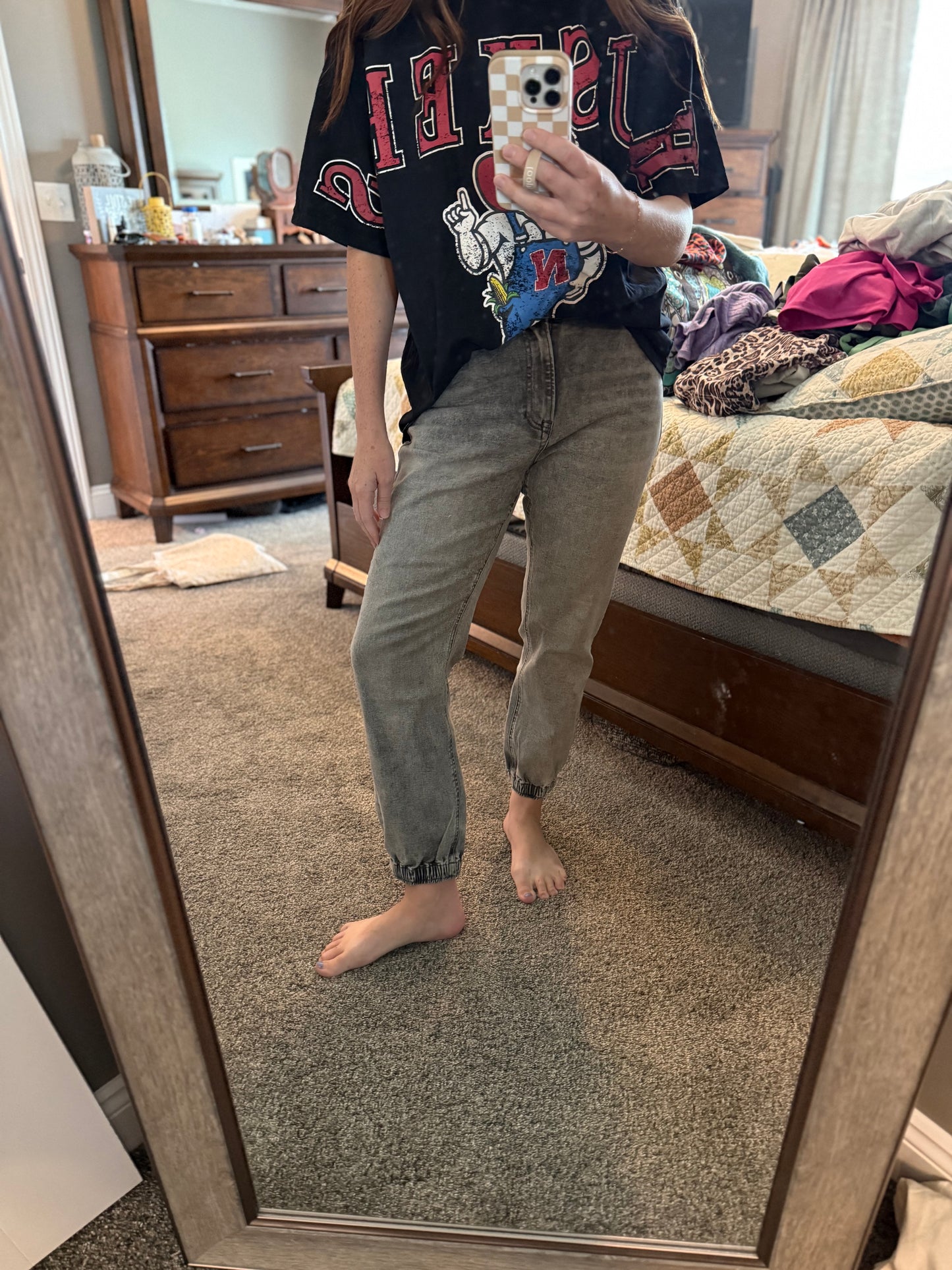 Mica Gray Denim Joggers