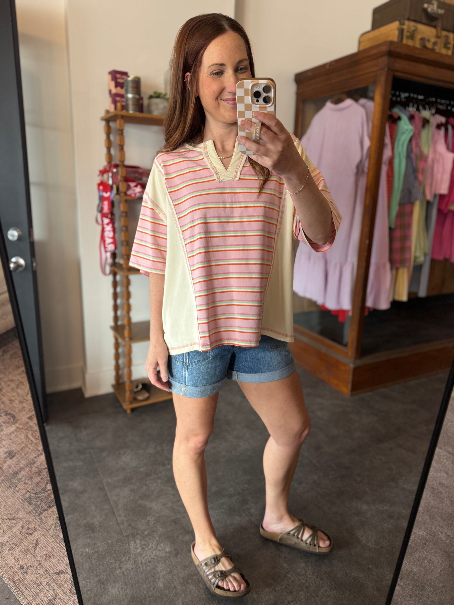 Strawberry and Cream Striped Shirt