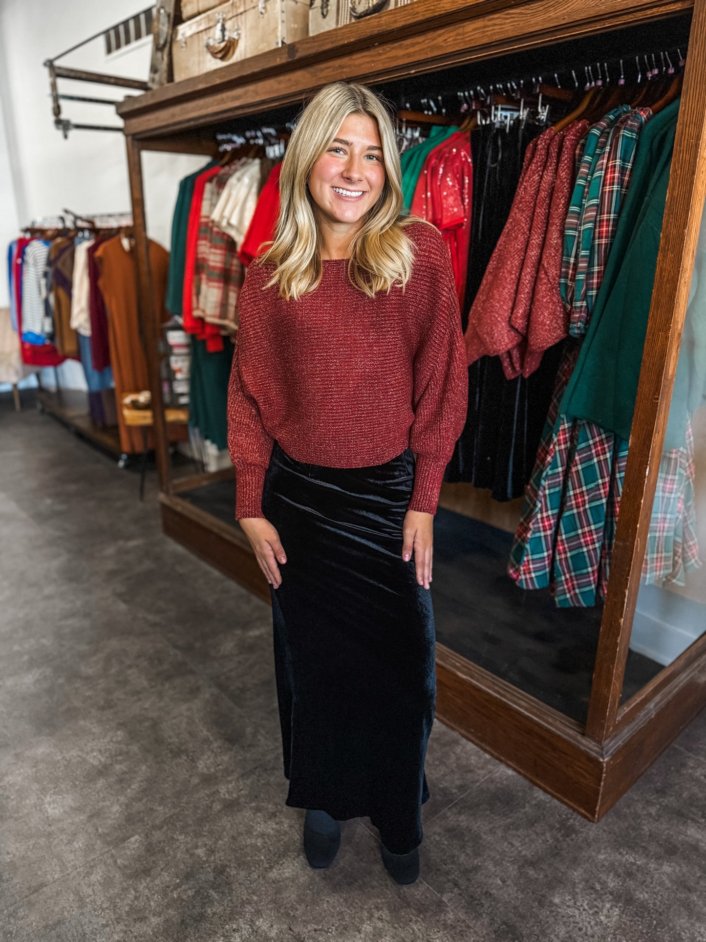 Sparkle and Shine Sweater Burgundy