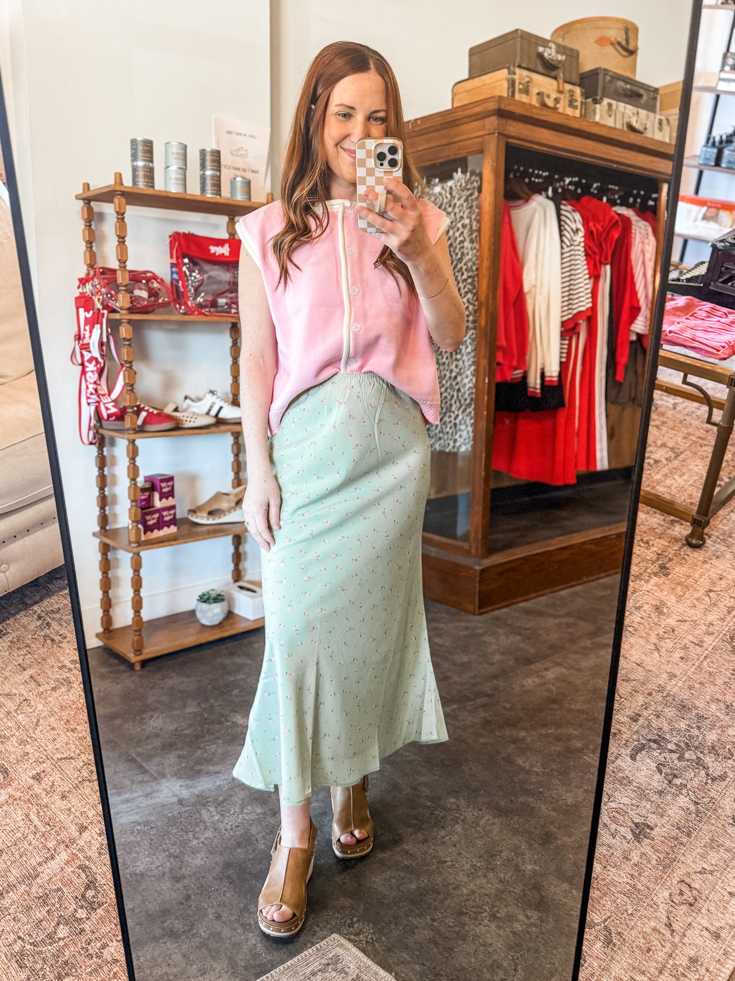 Field of Flowers Skirt Sage Green