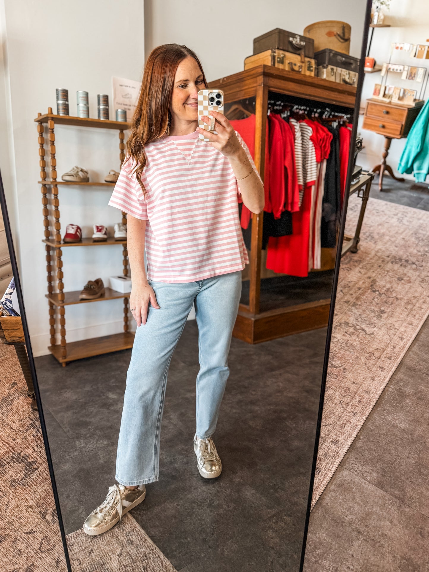 Tickled Pink Stripe T Shirt