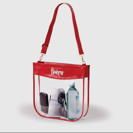 Nebraska Clear Zipper Tote Purse