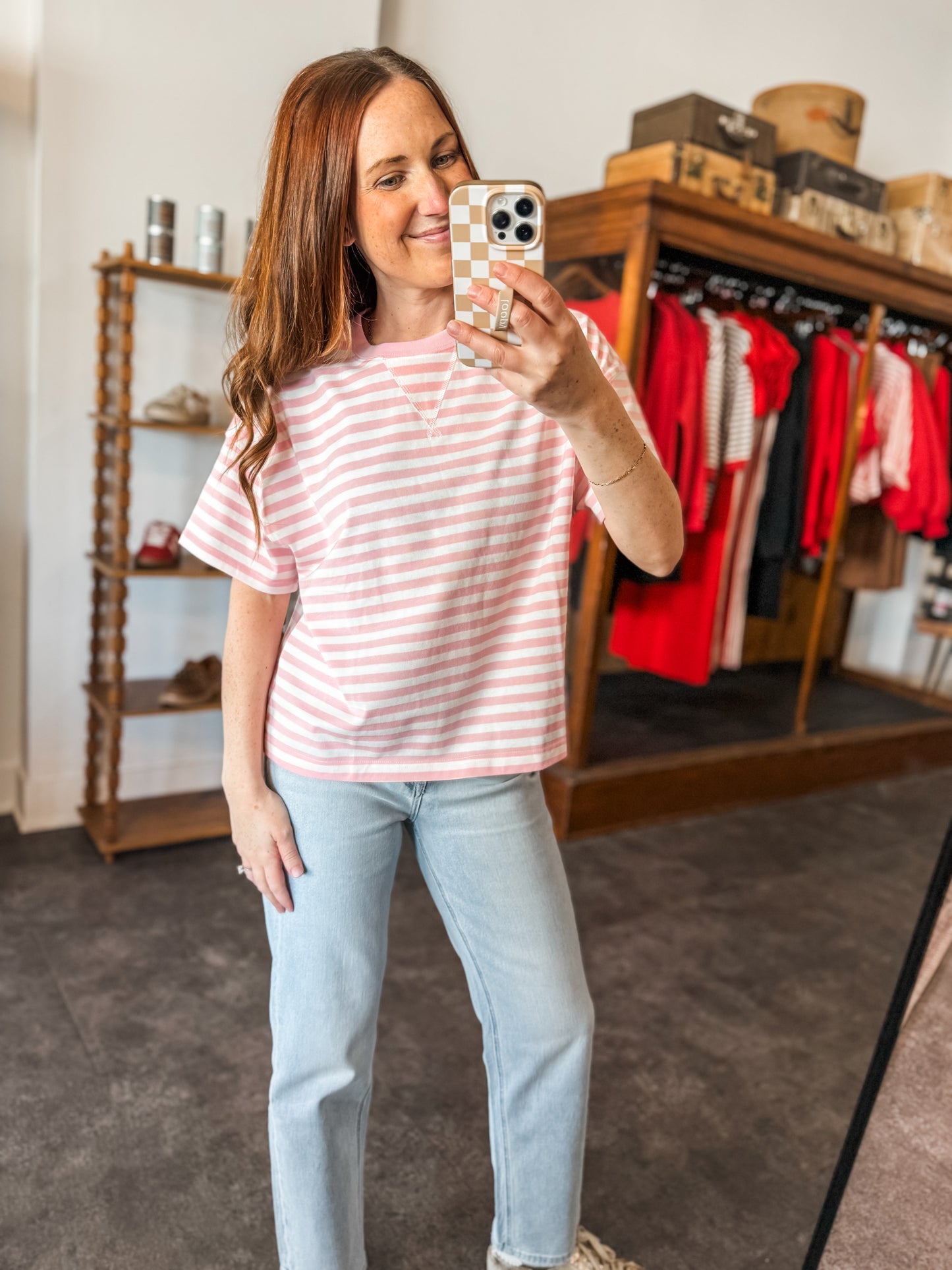 Tickled Pink Stripe T Shirt