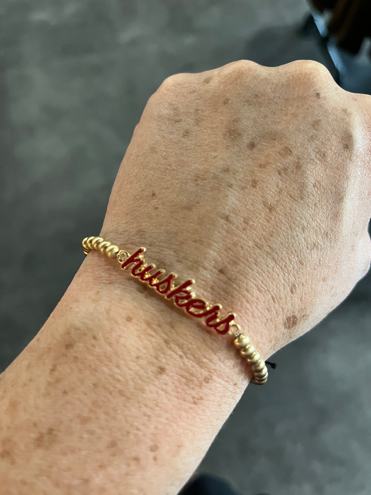 Huskers Stretch Beaded Bracelet