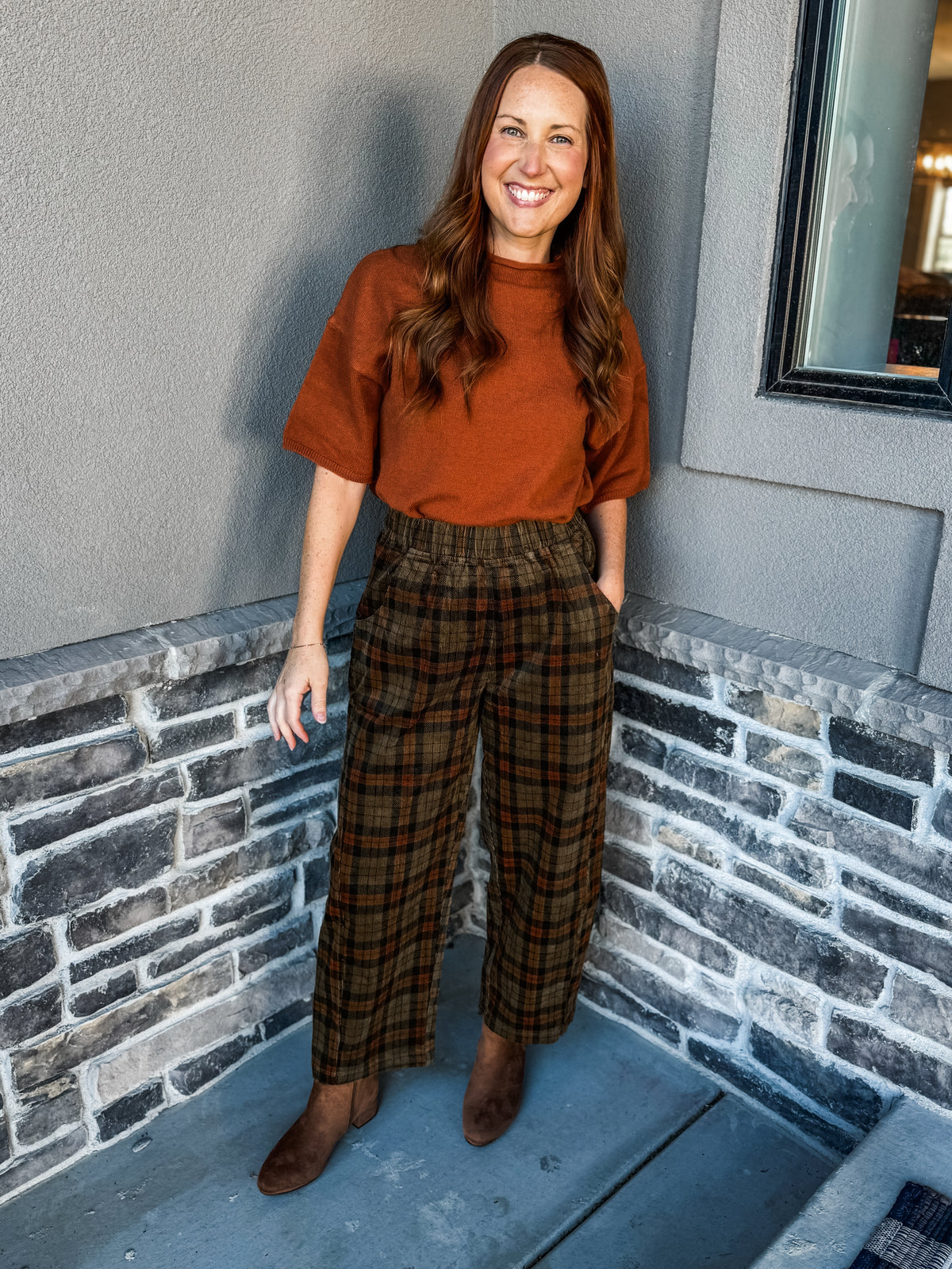 The Collins Mockneck Sweater Rust
