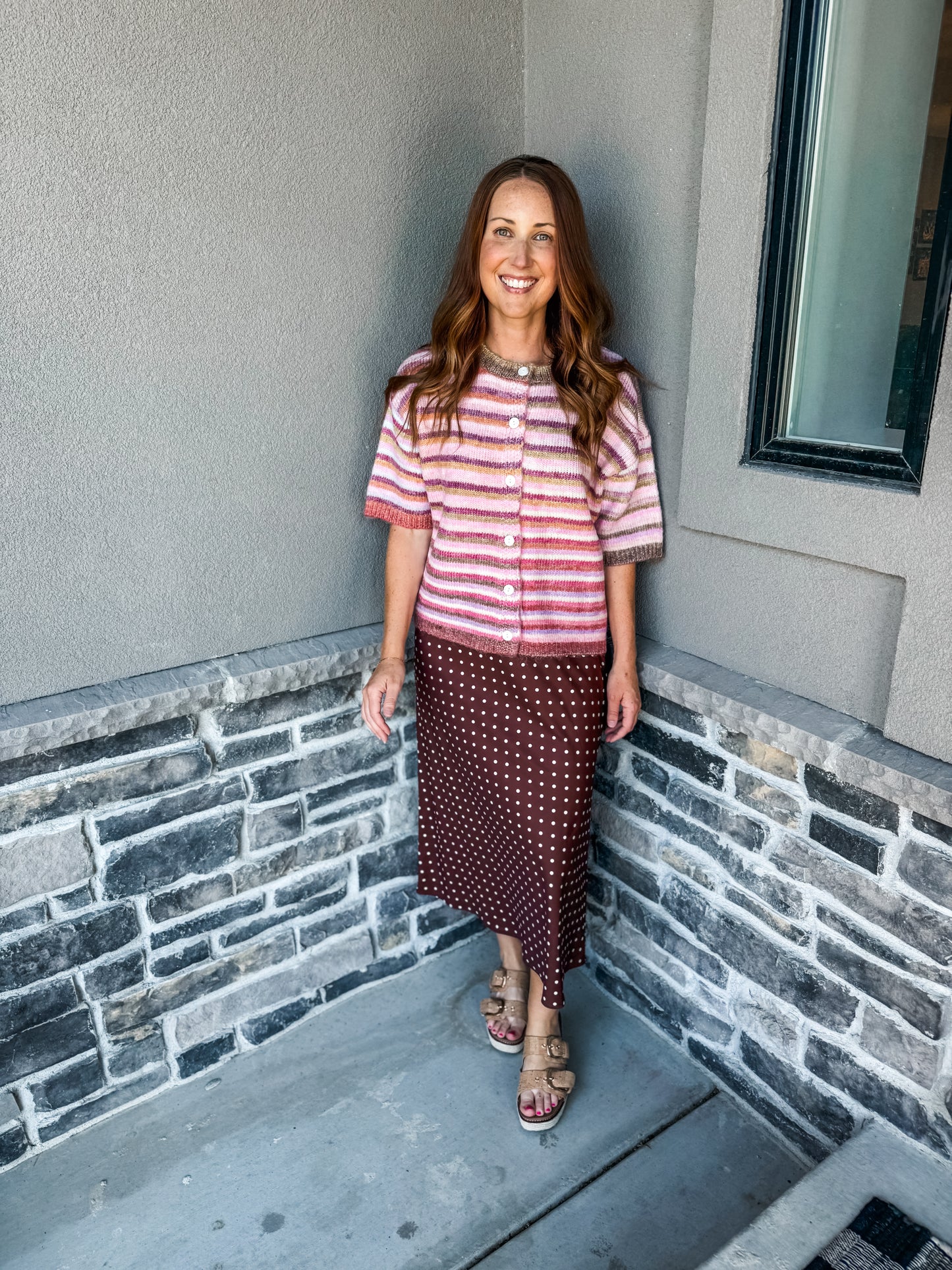 Confetti In My Closet Short Sleeve Sweater Berry
