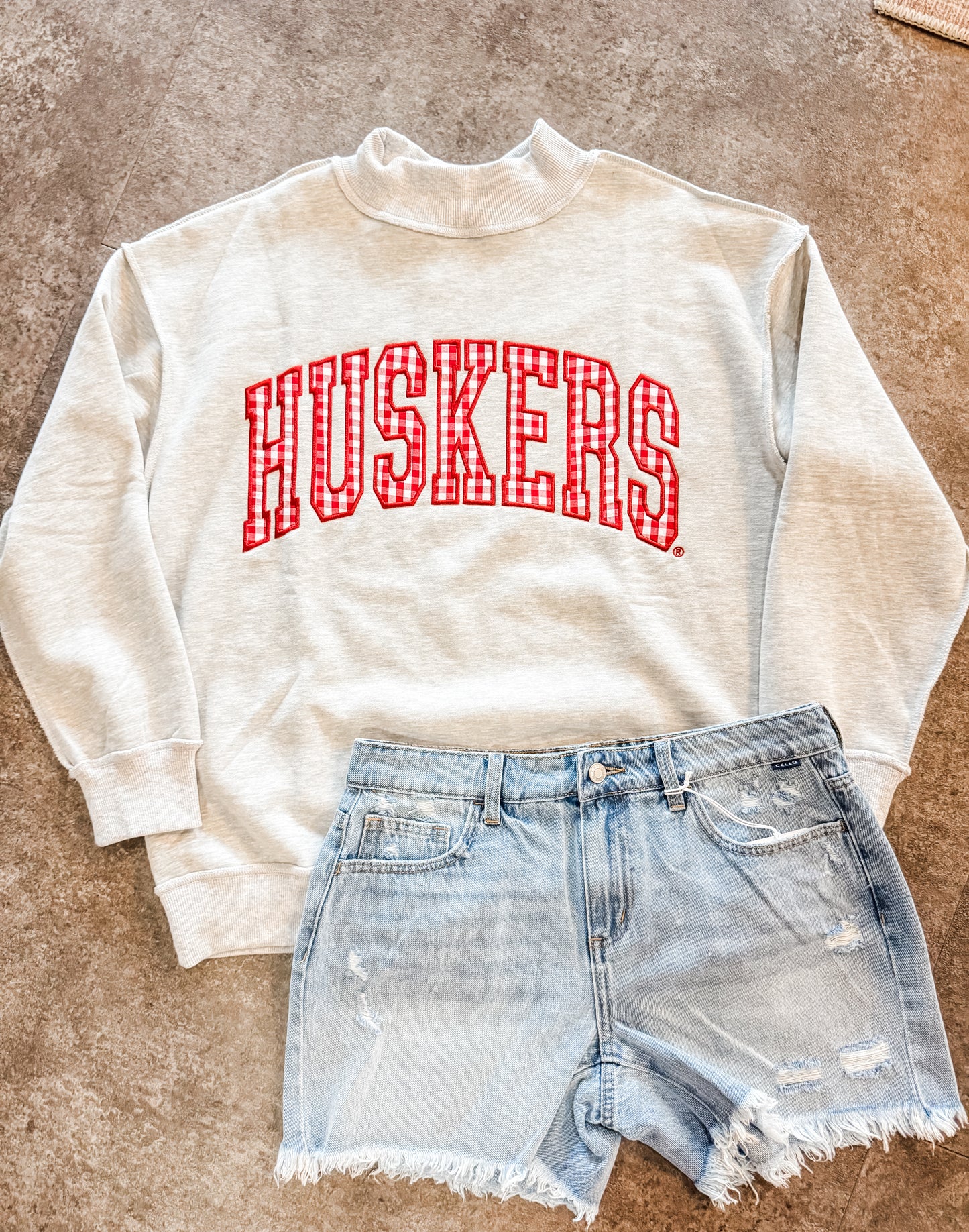 Huskers Gingham Mocneck RESTOCK!