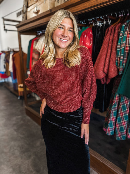 Sparkle and Shine Sweater Burgundy