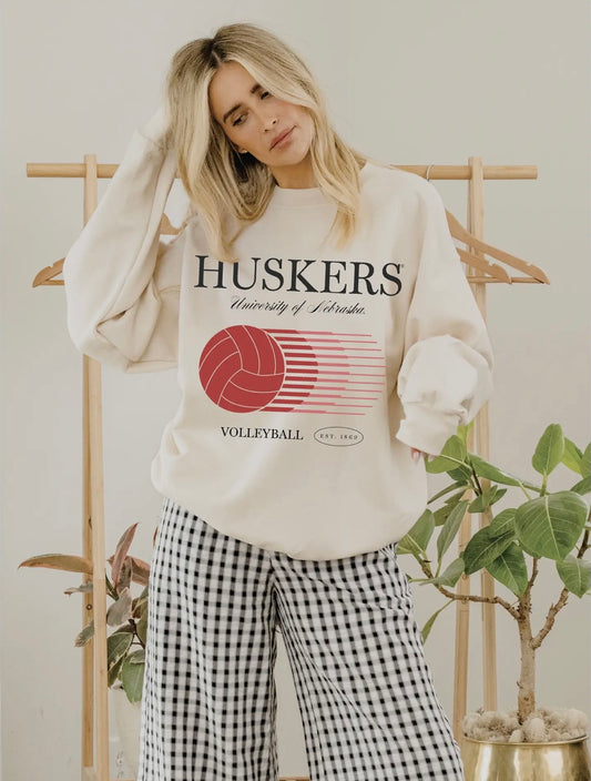 Nebraska Vintage Volleyball Crewneck Sweatshirt