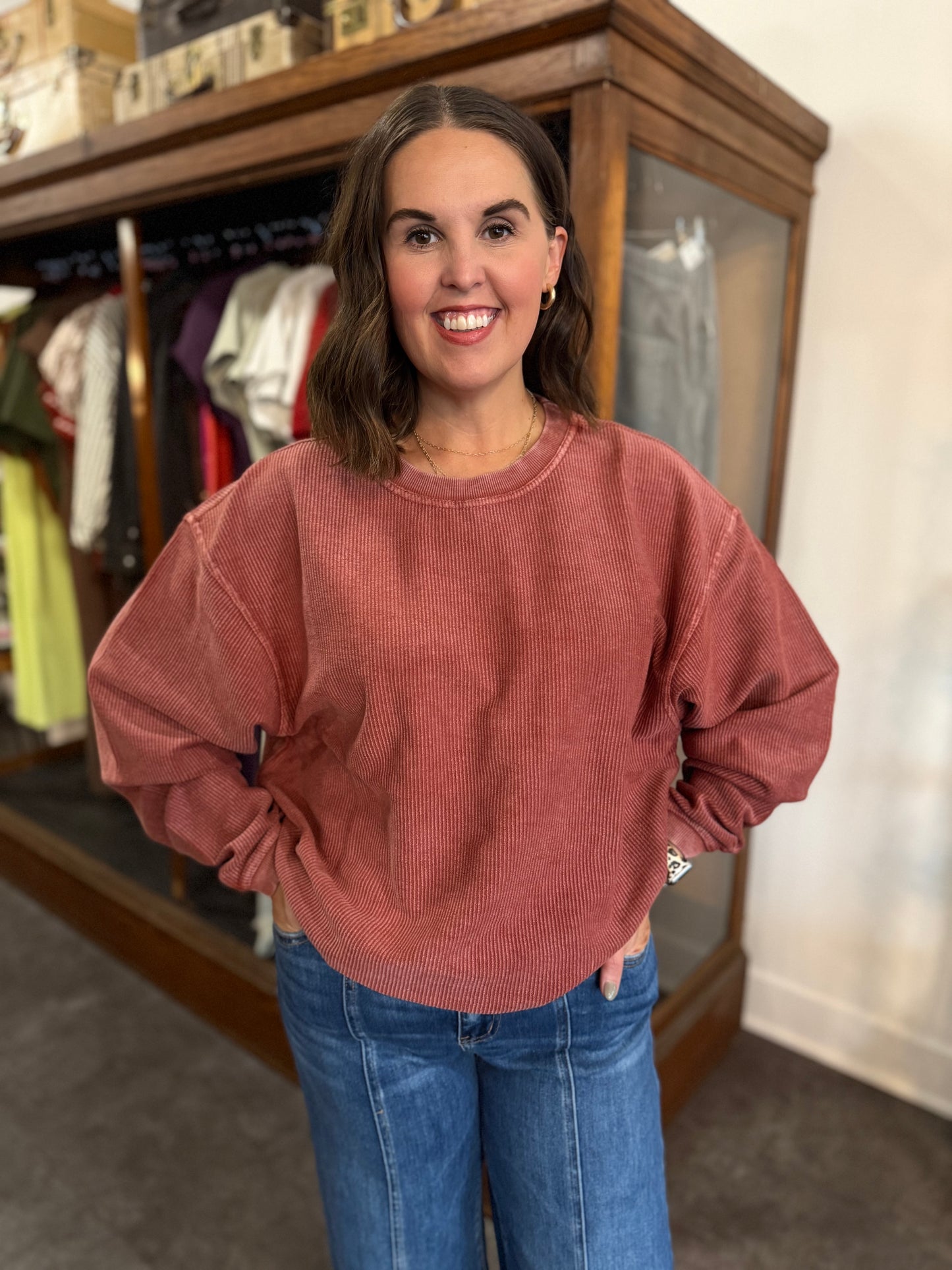 Fired Brick Corded Crew