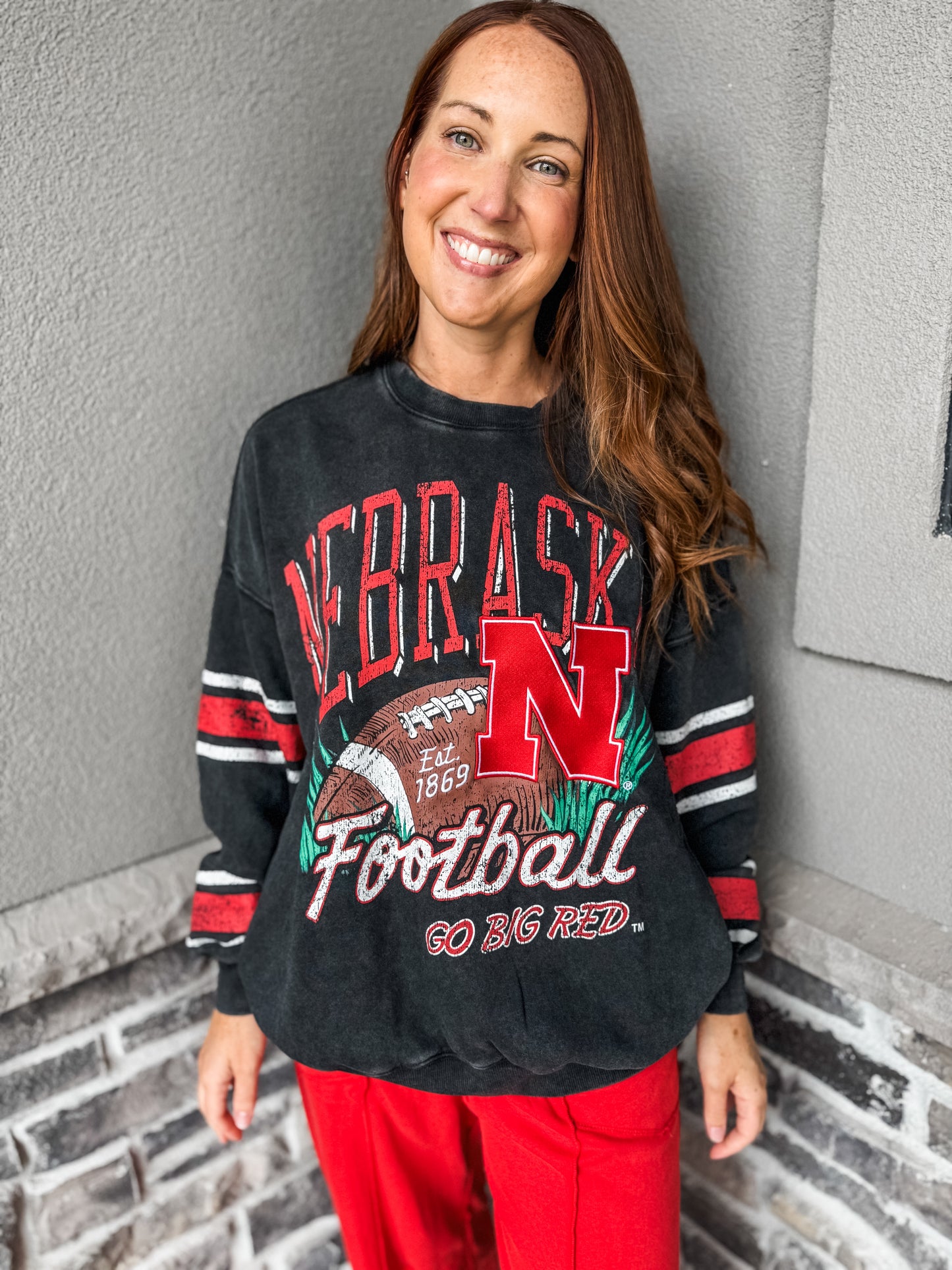 Nebraska Langford Football Crewneck