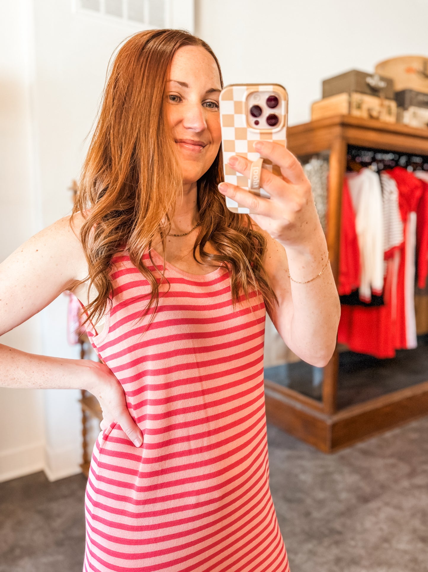 Pretty in Stripes Dress Pink